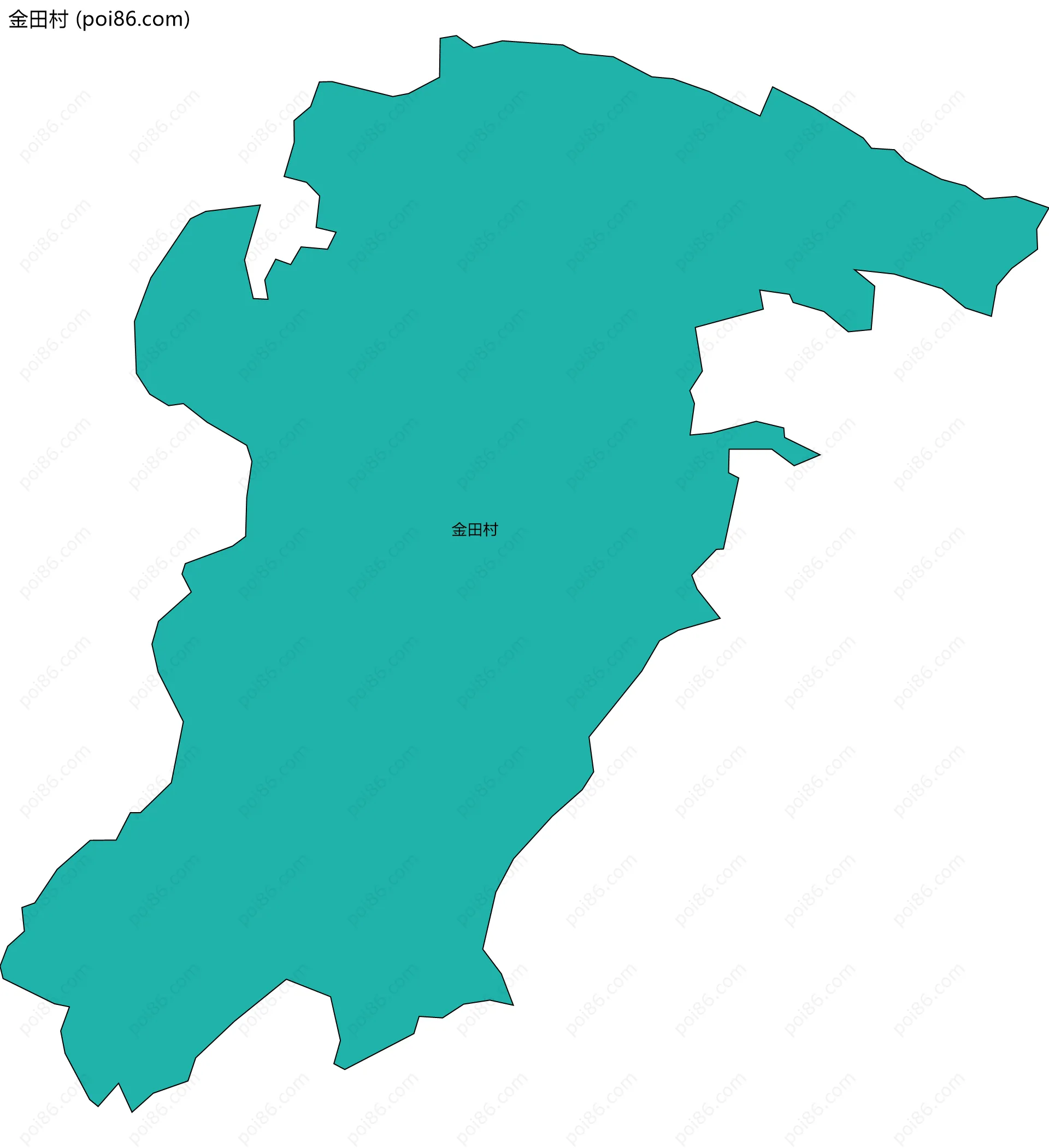 金田村边界地图