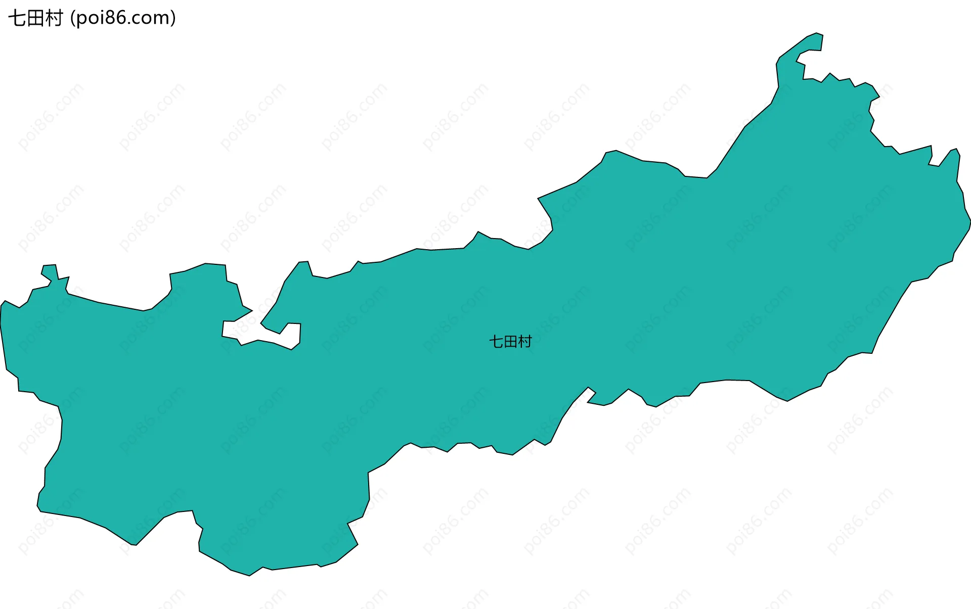 七田村边界地图
