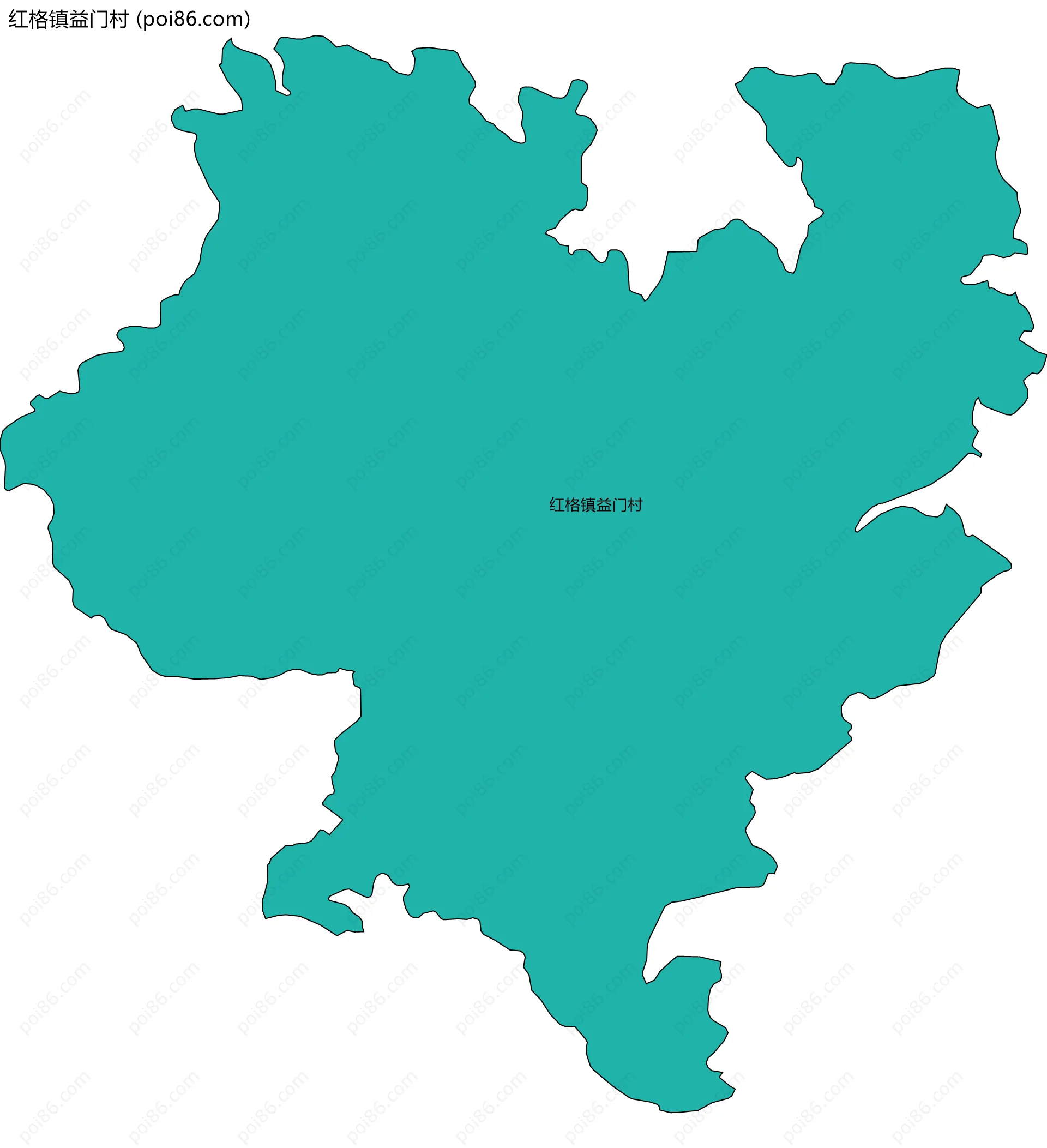 红格镇益门村边界地图