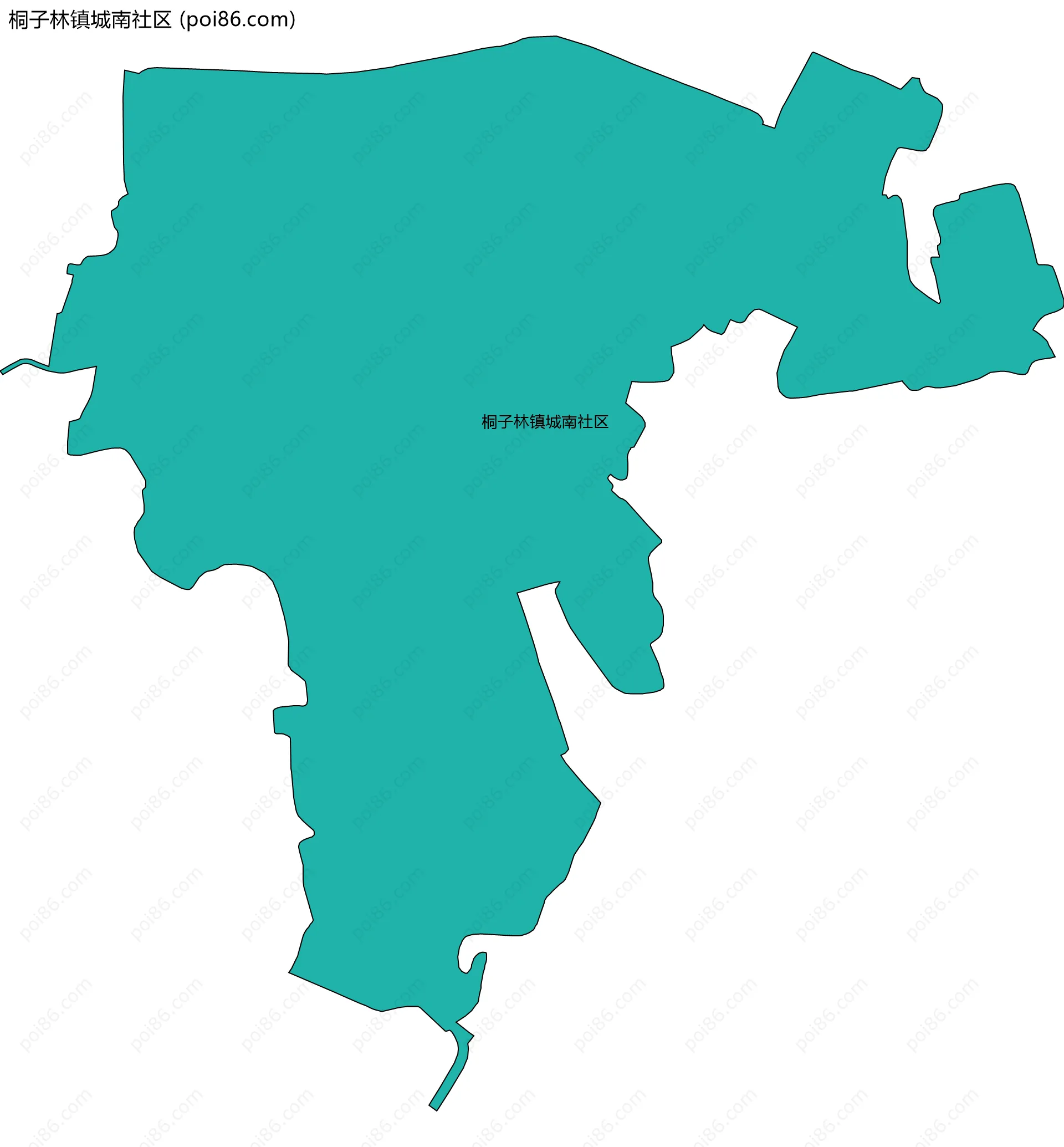 桐子林镇城南社区边界地图