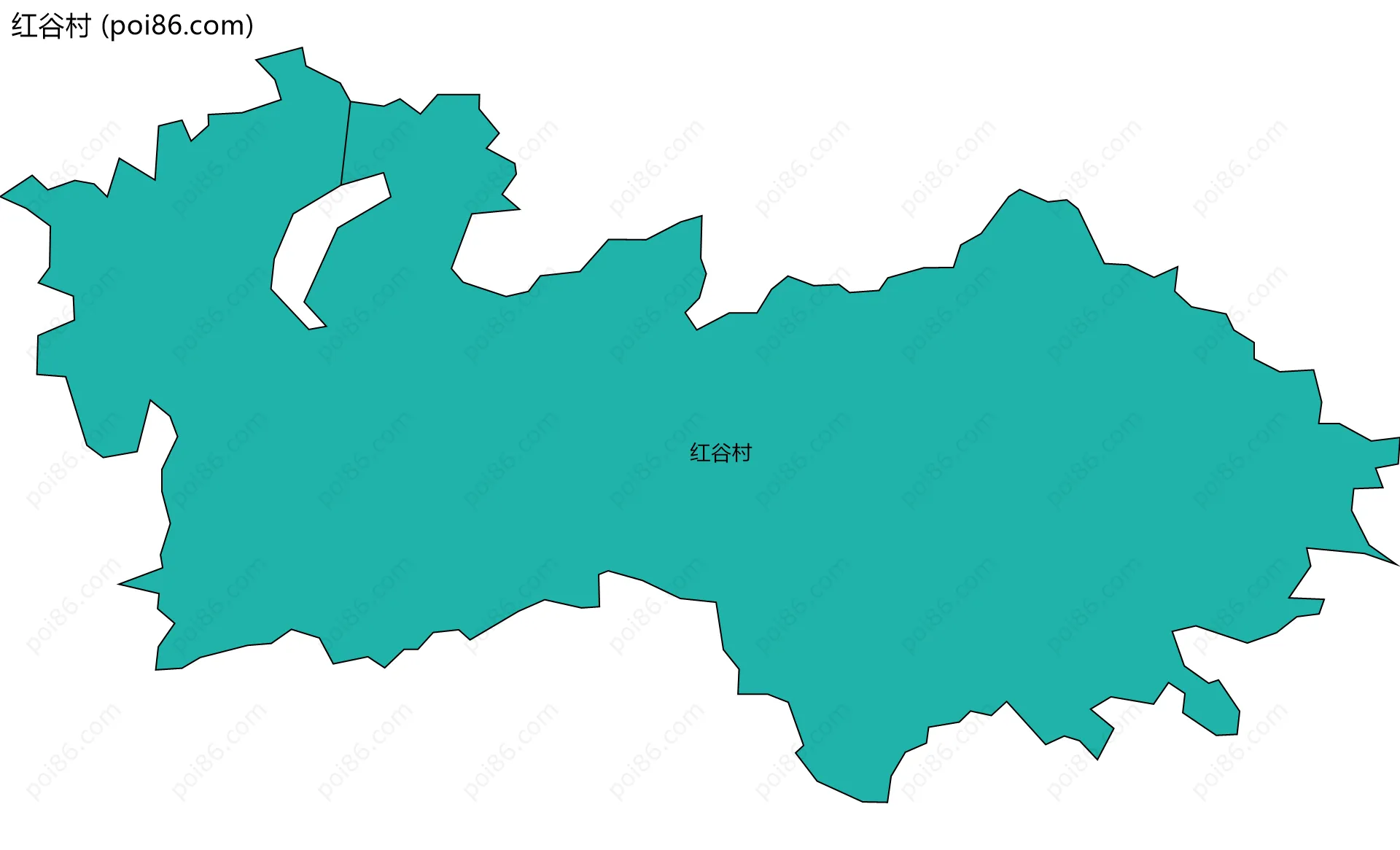 红谷村边界地图