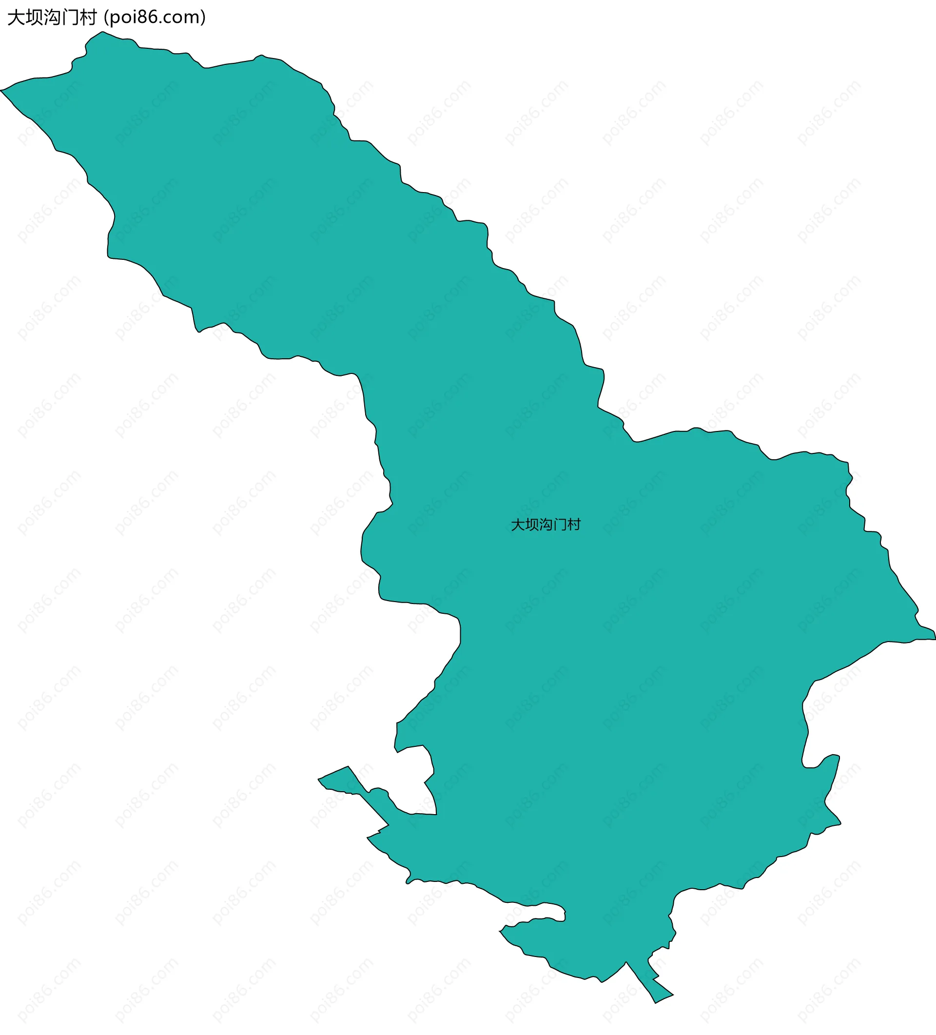 大坝沟门村边界地图