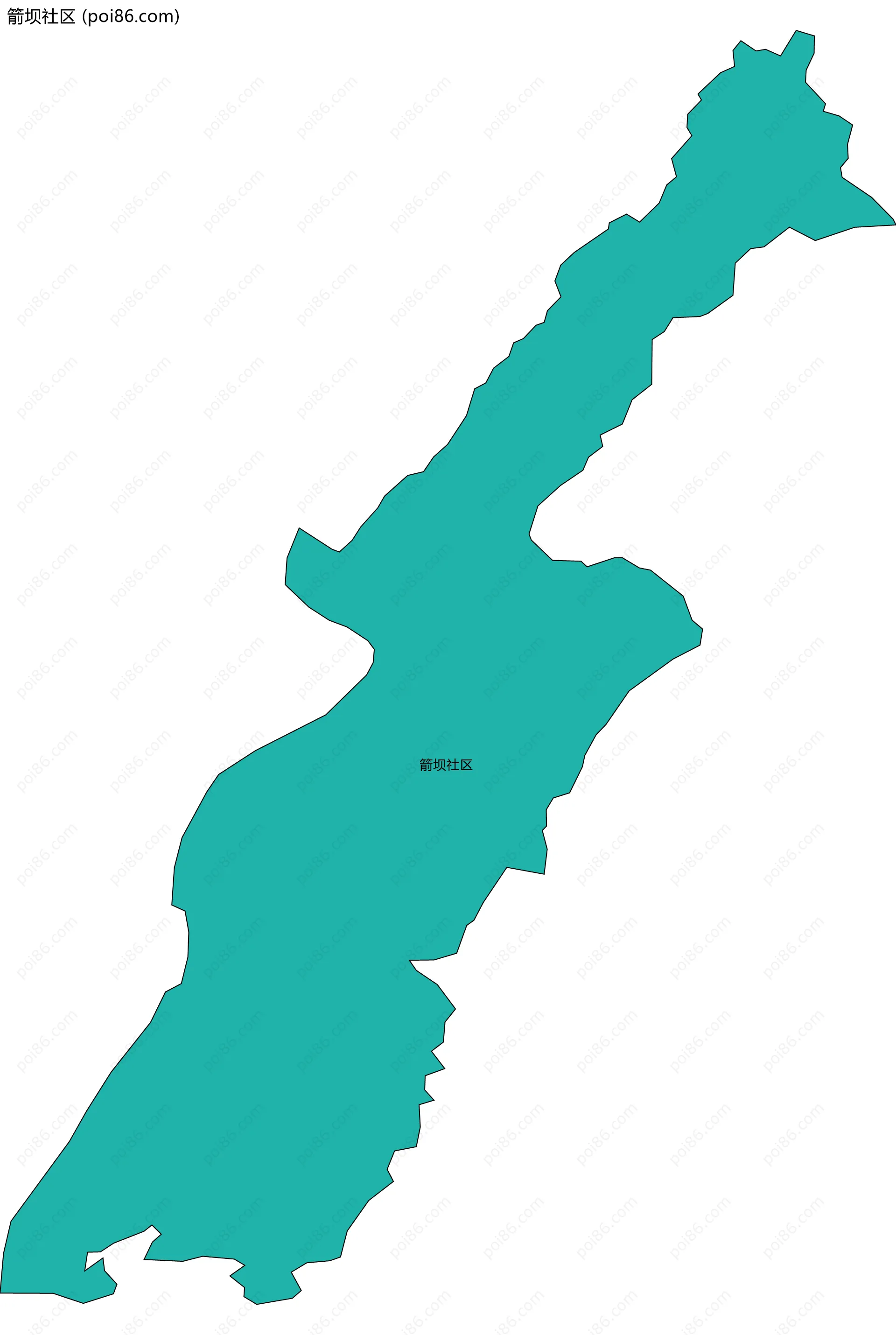 箭坝社区边界地图