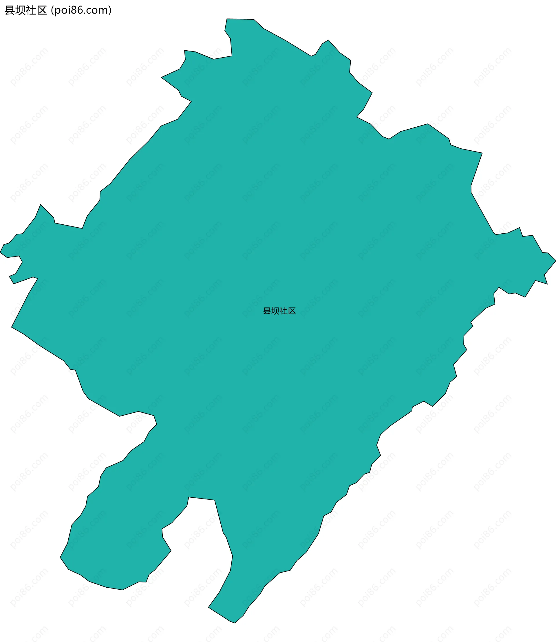县坝社区边界地图