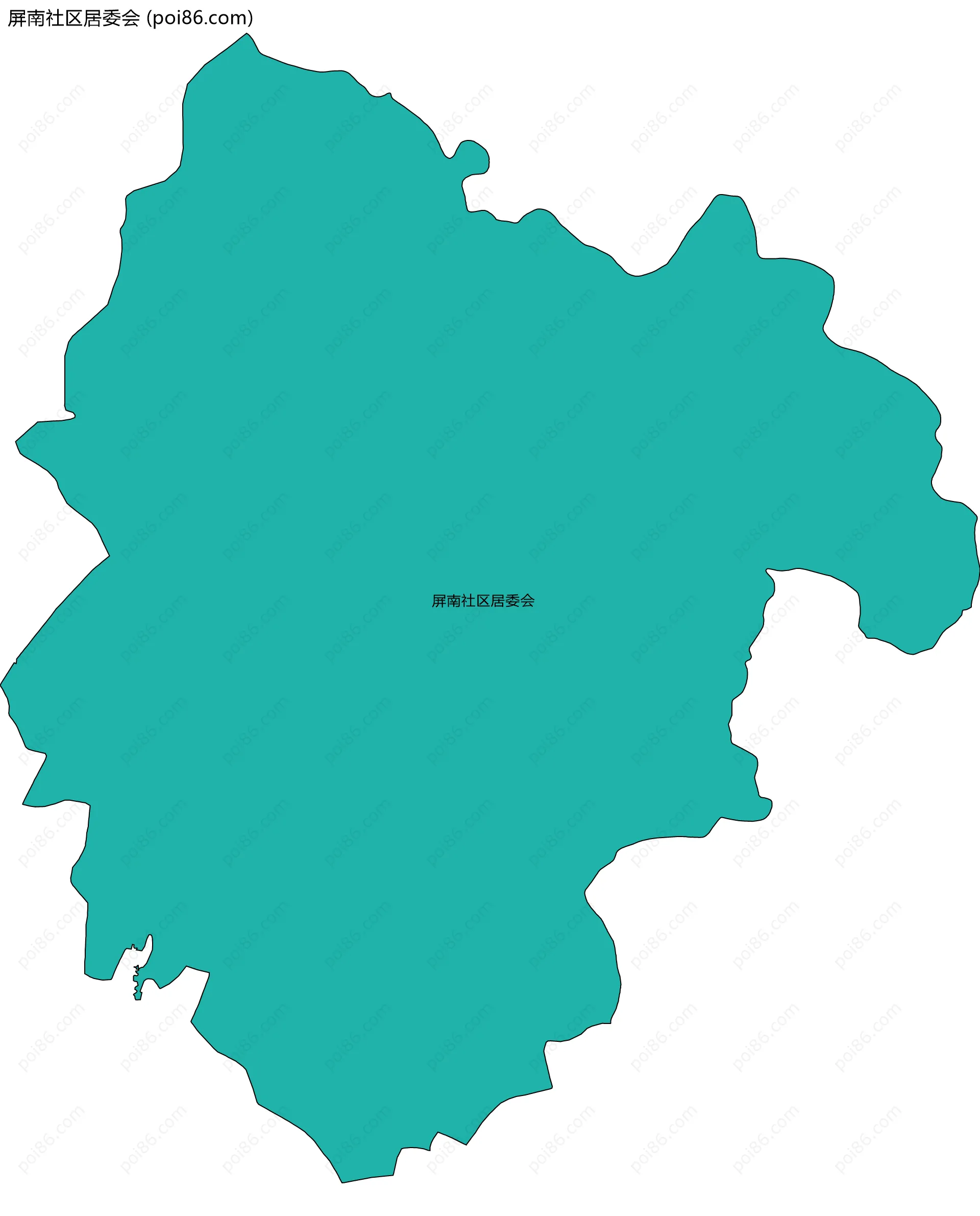 屏南社区居委会边界地图