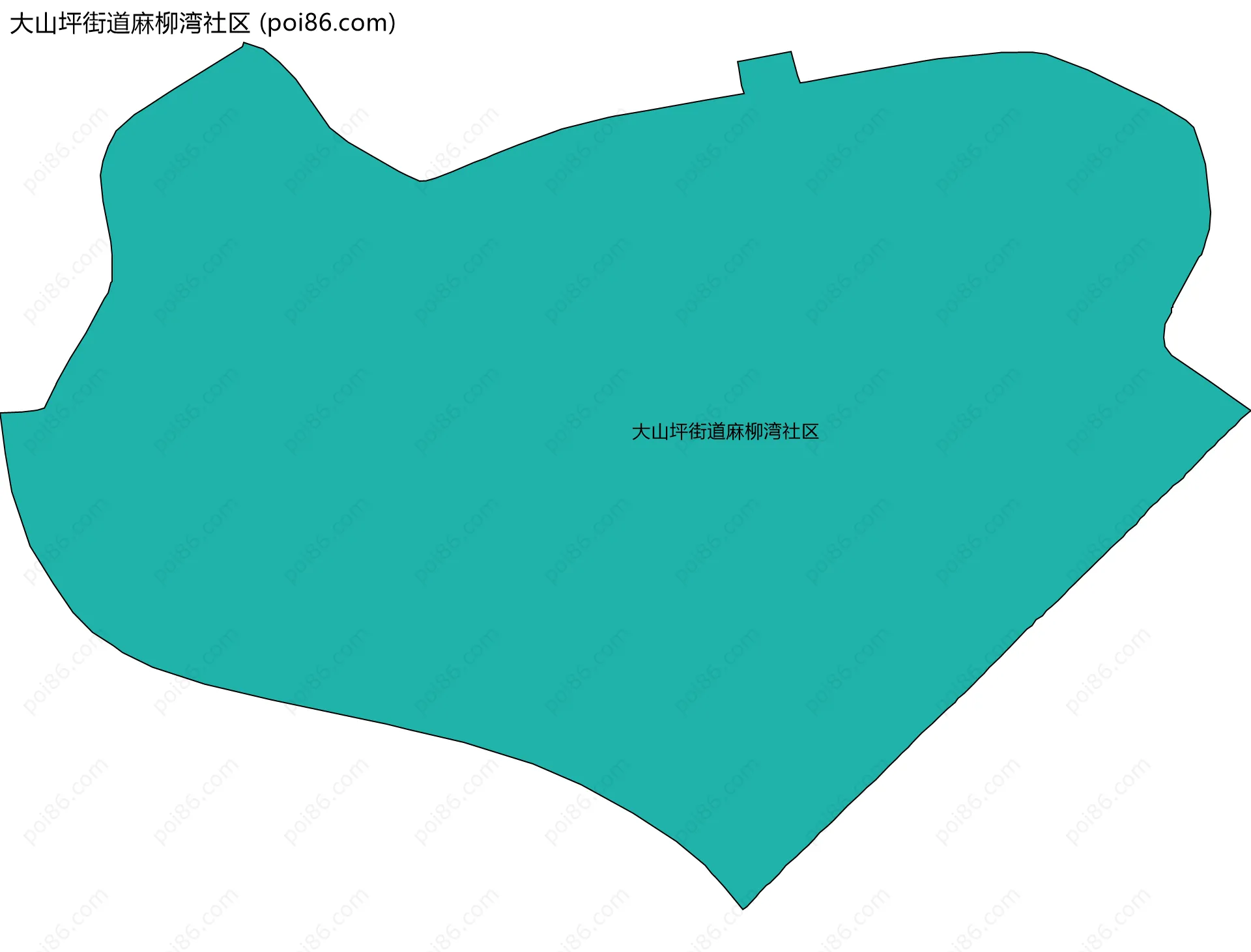 大山坪街道麻柳湾社区边界地图