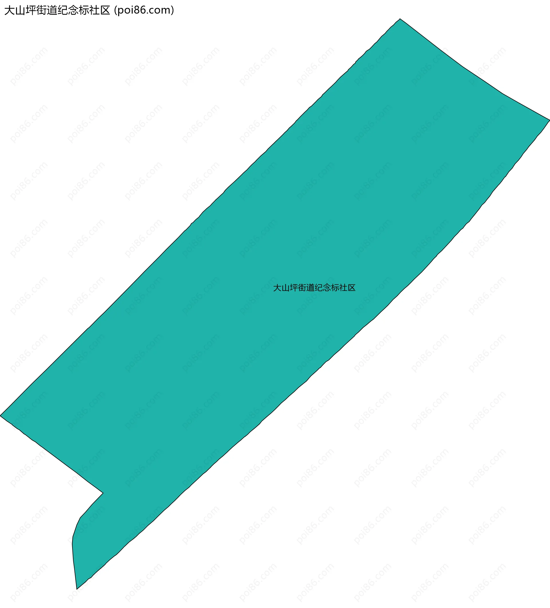 大山坪街道纪念标社区边界地图