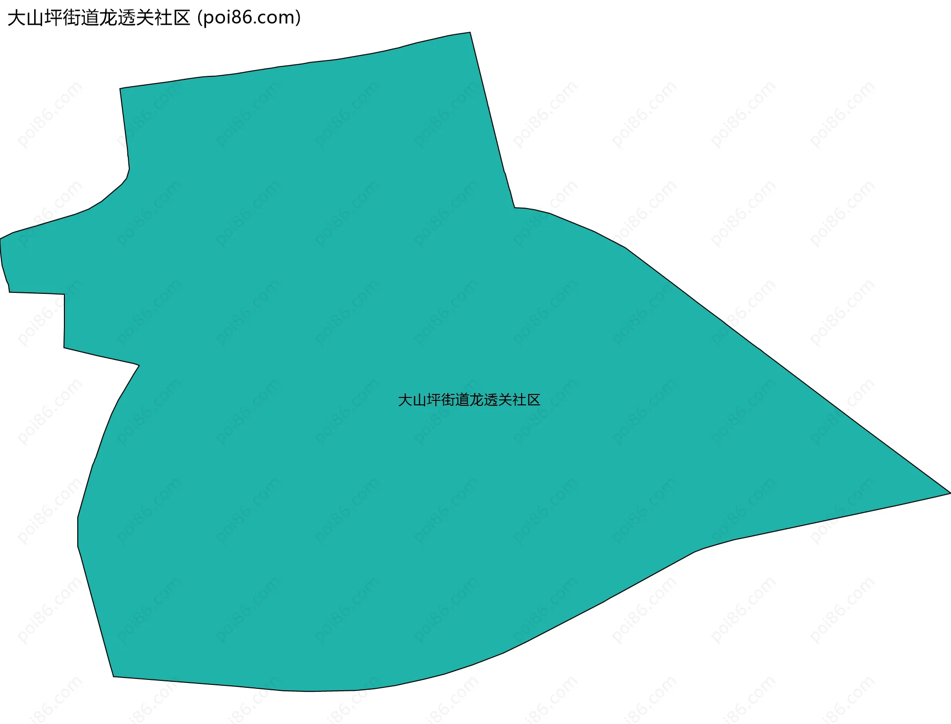 大山坪街道龙透关社区边界地图