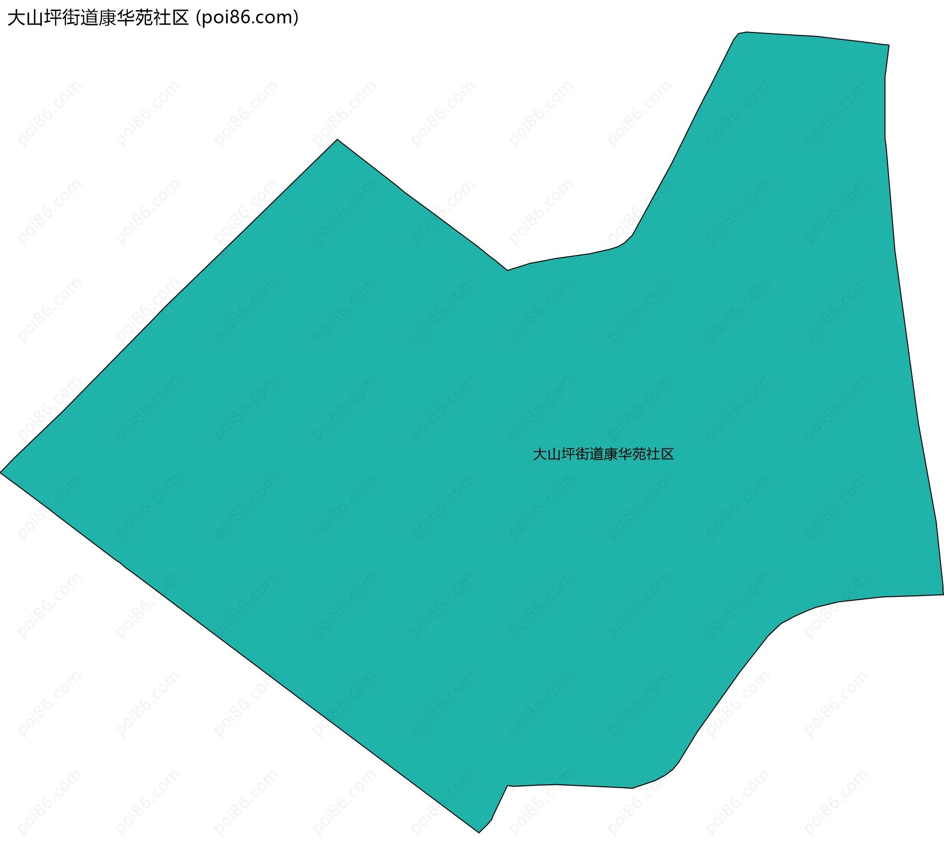 大山坪街道康华苑社区边界地图
