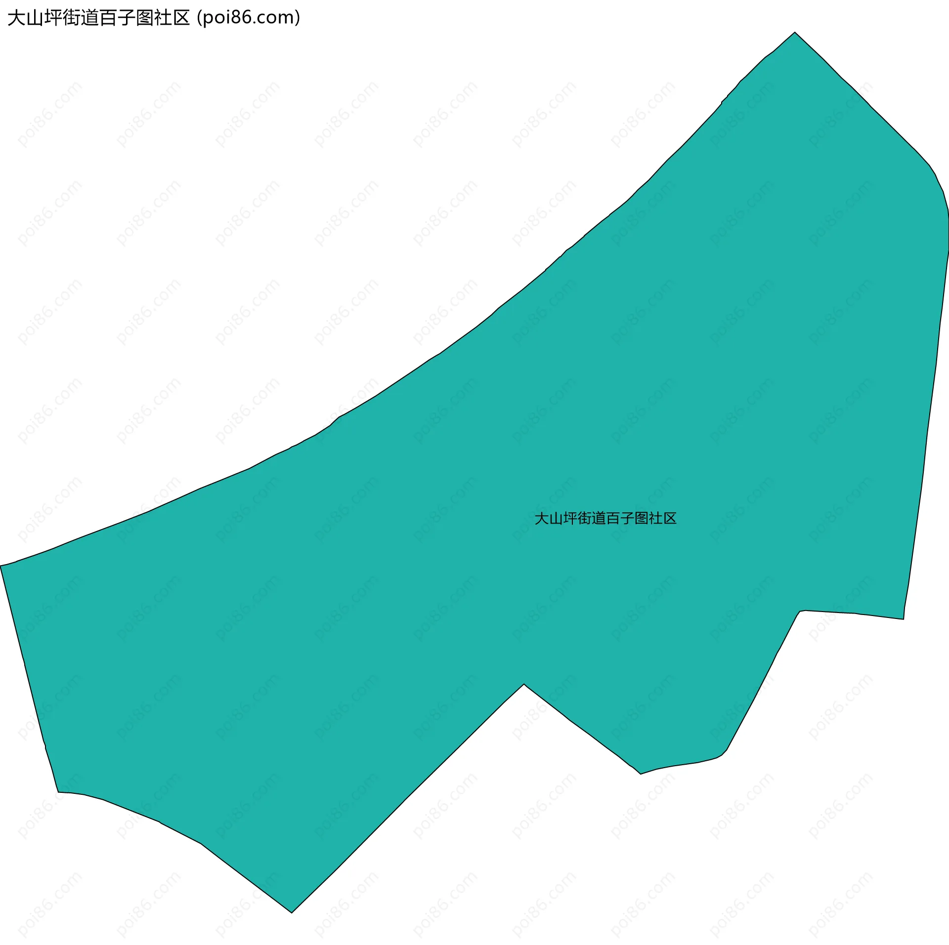 大山坪街道百子图社区边界地图