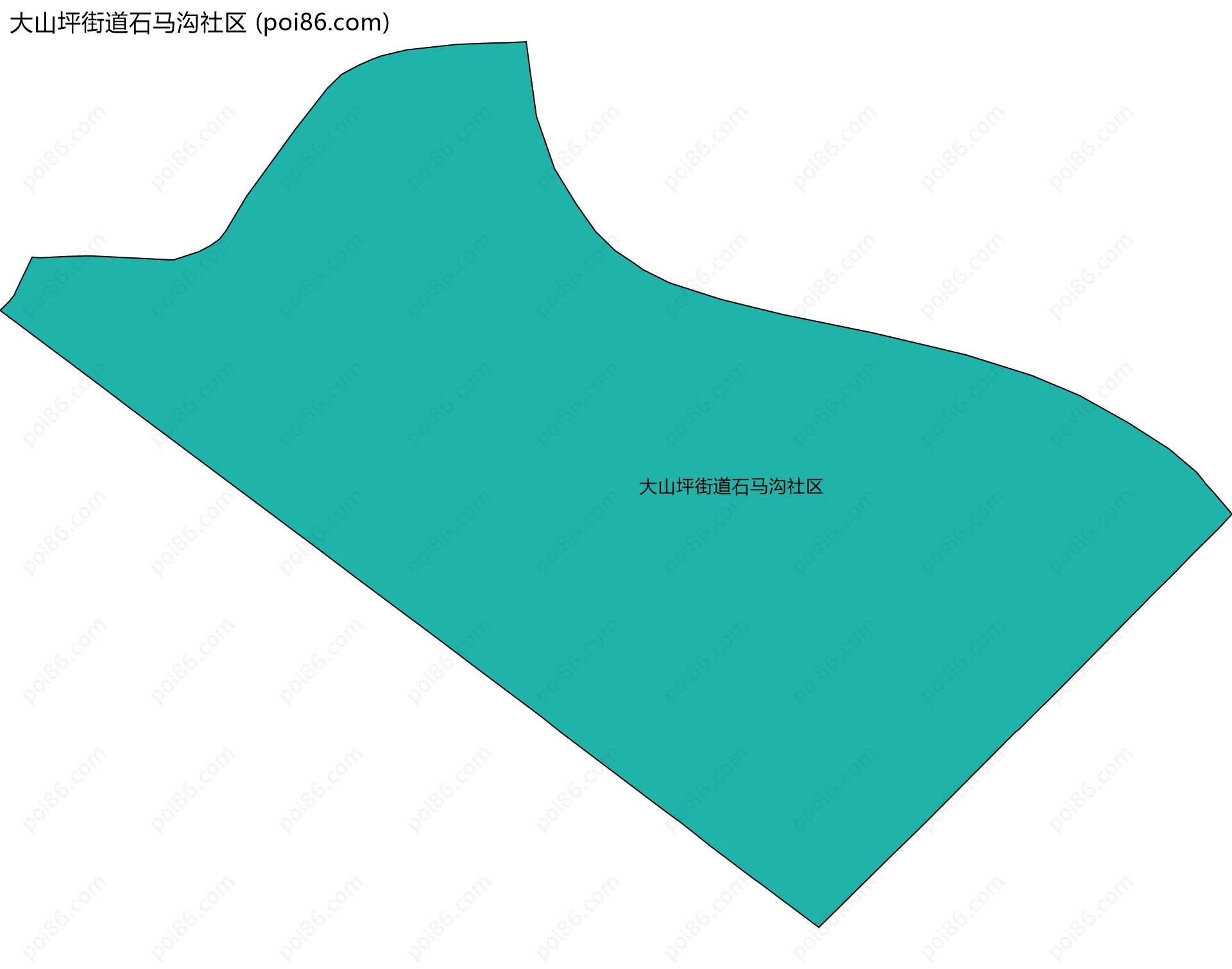 大山坪街道石马沟社区边界地图