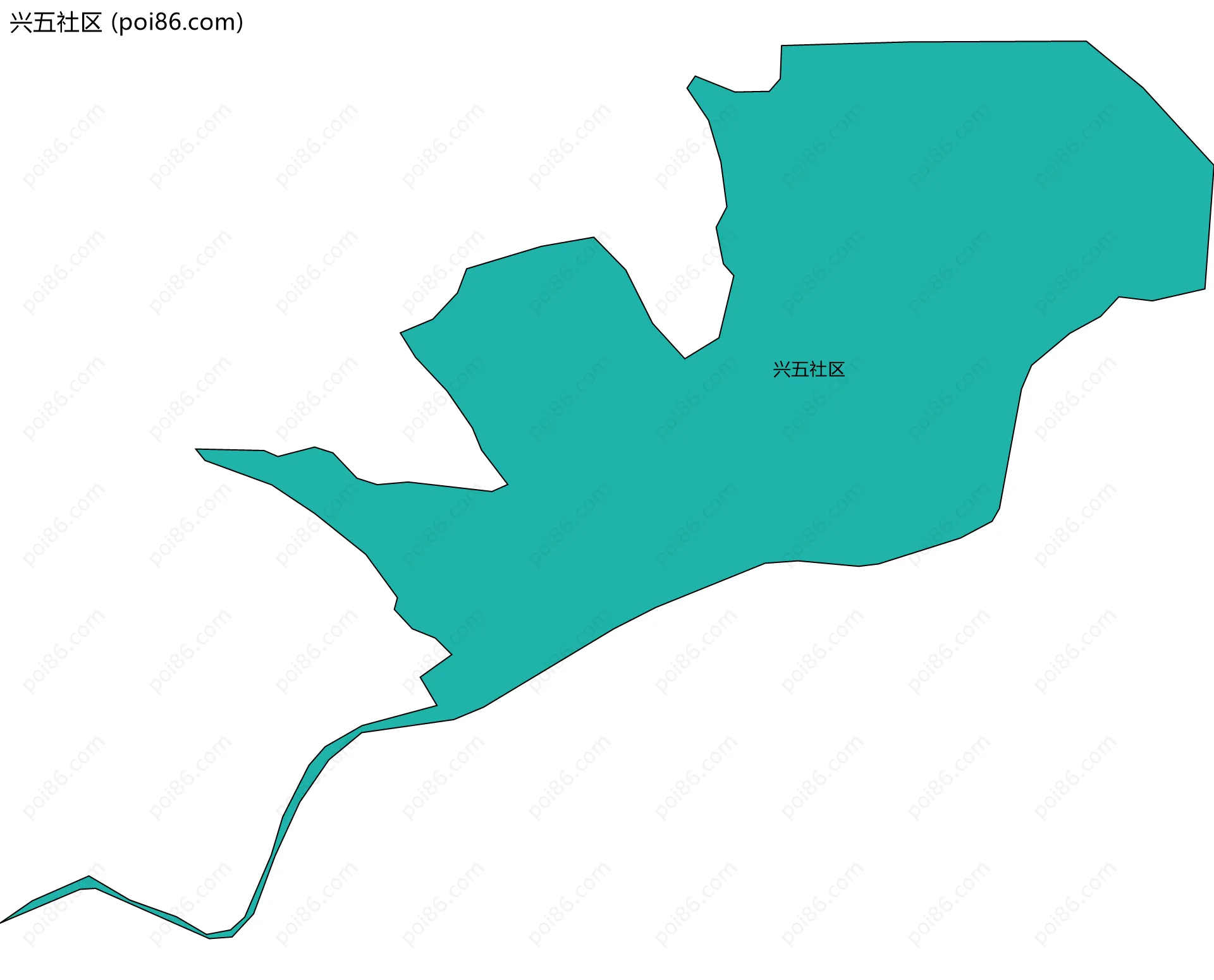 兴五社区边界地图