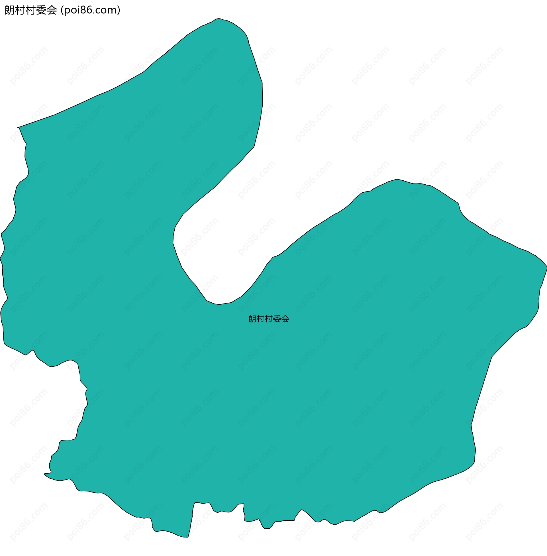 朗村村委会边界地图