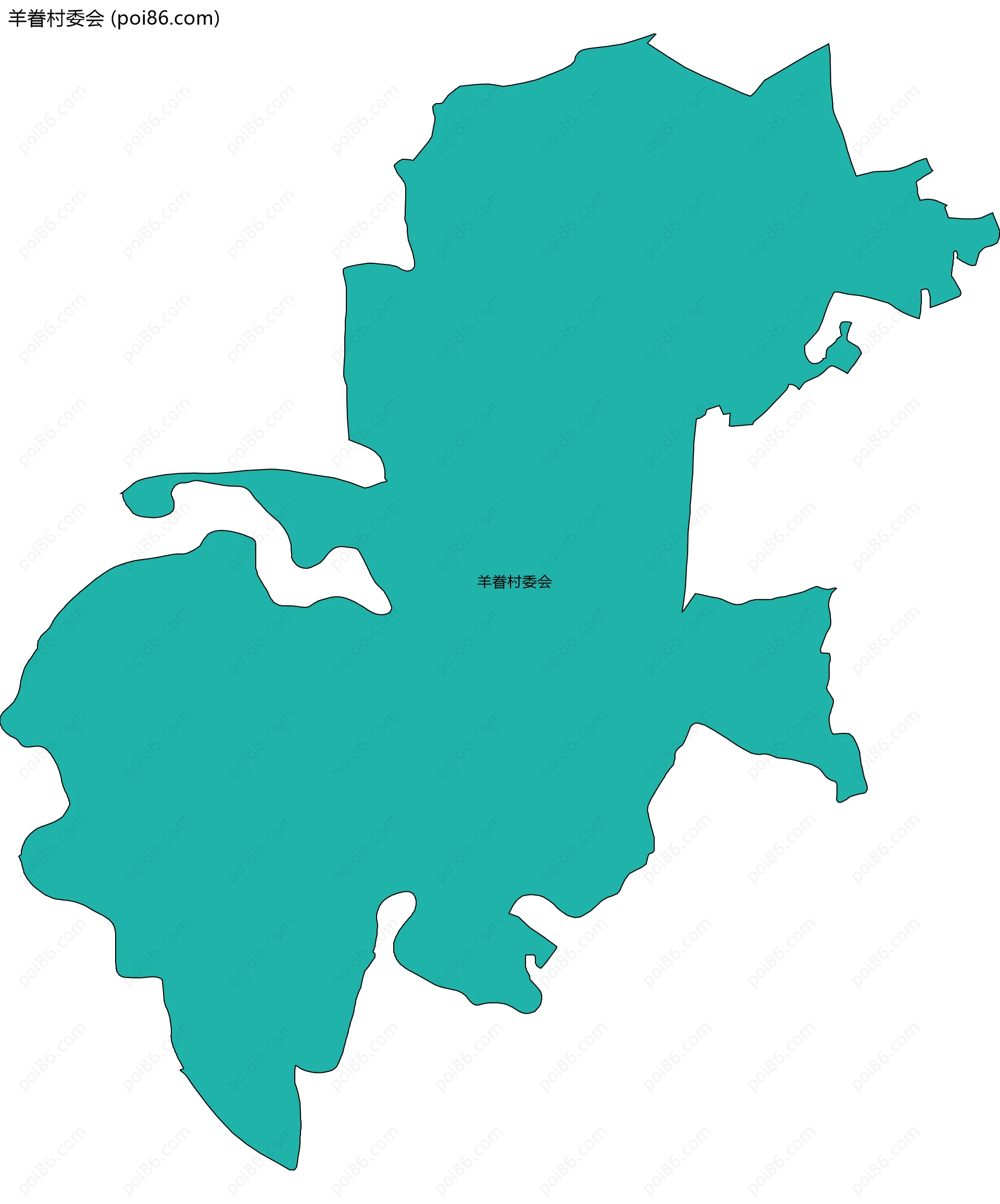 羊眷村委会边界地图