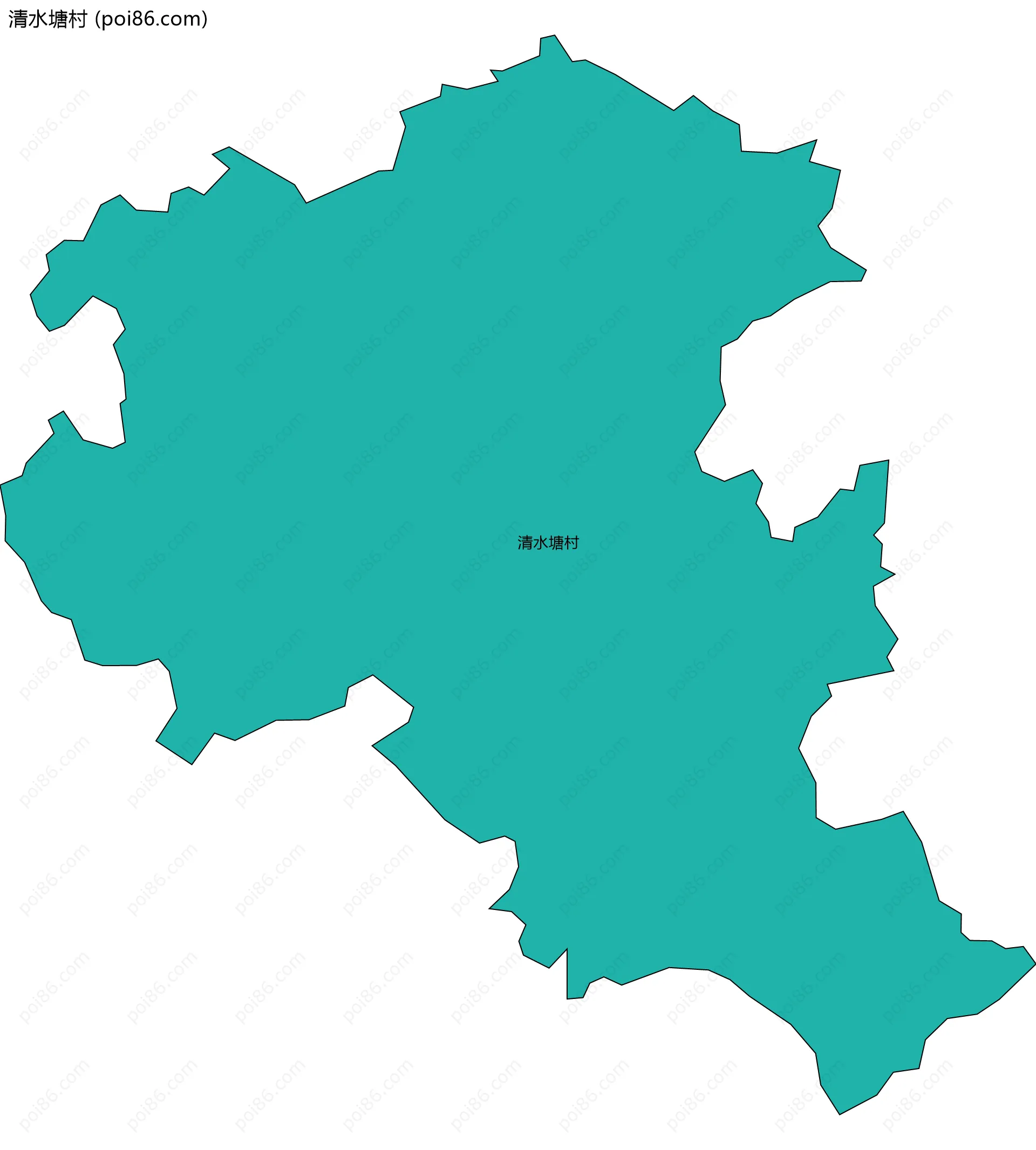 清水塘村边界地图