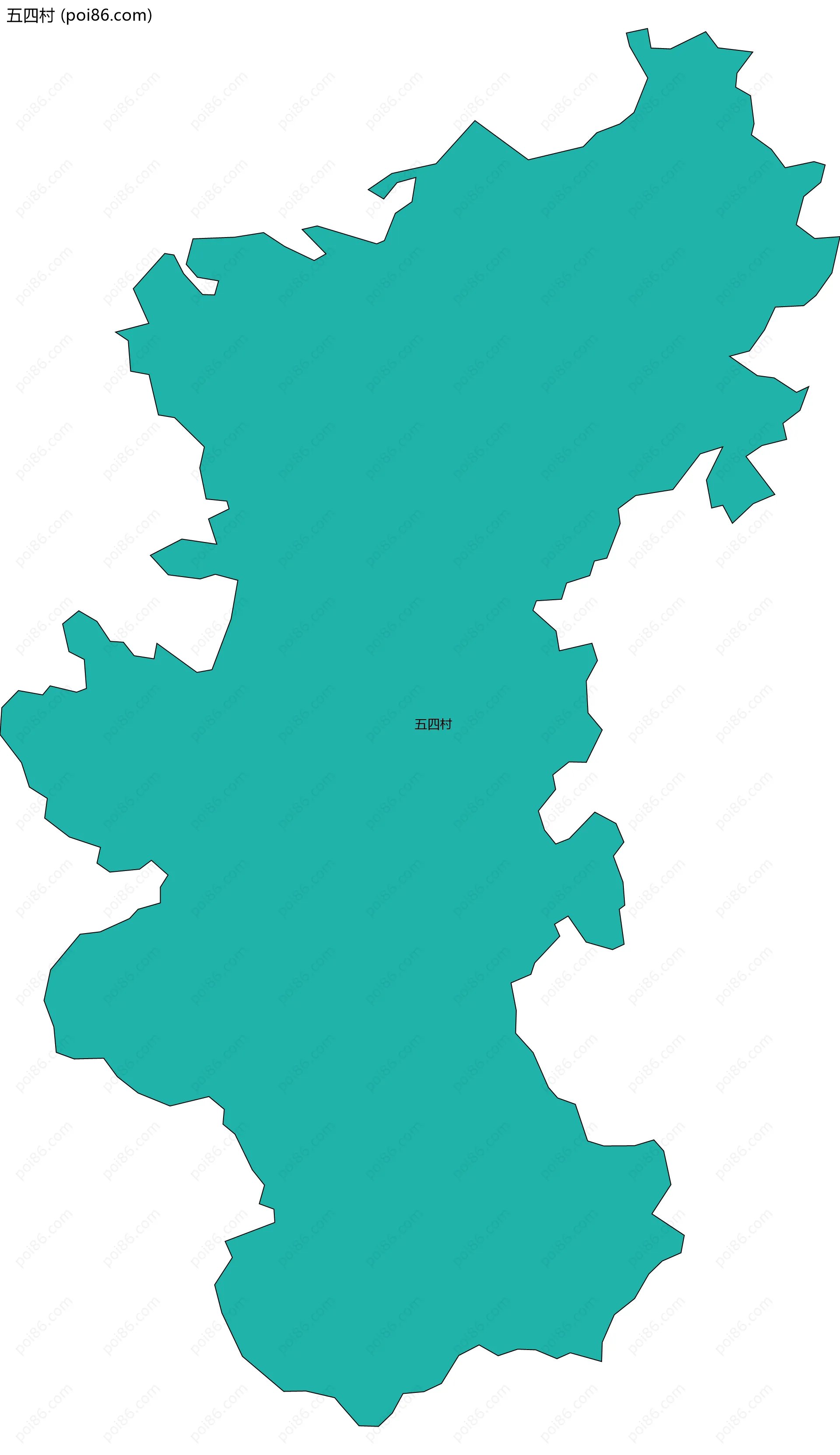 五四村边界地图