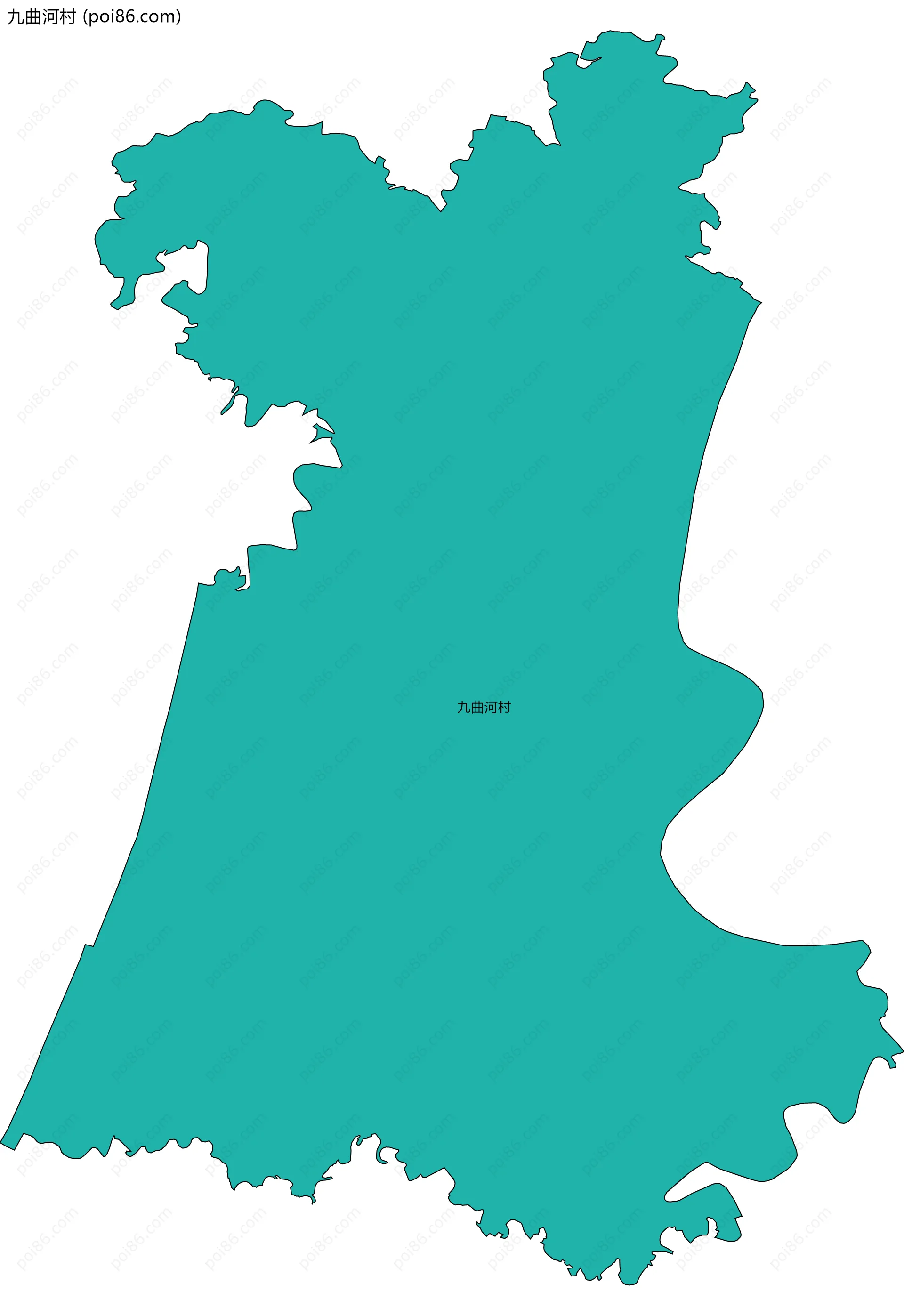 九曲河村边界地图
