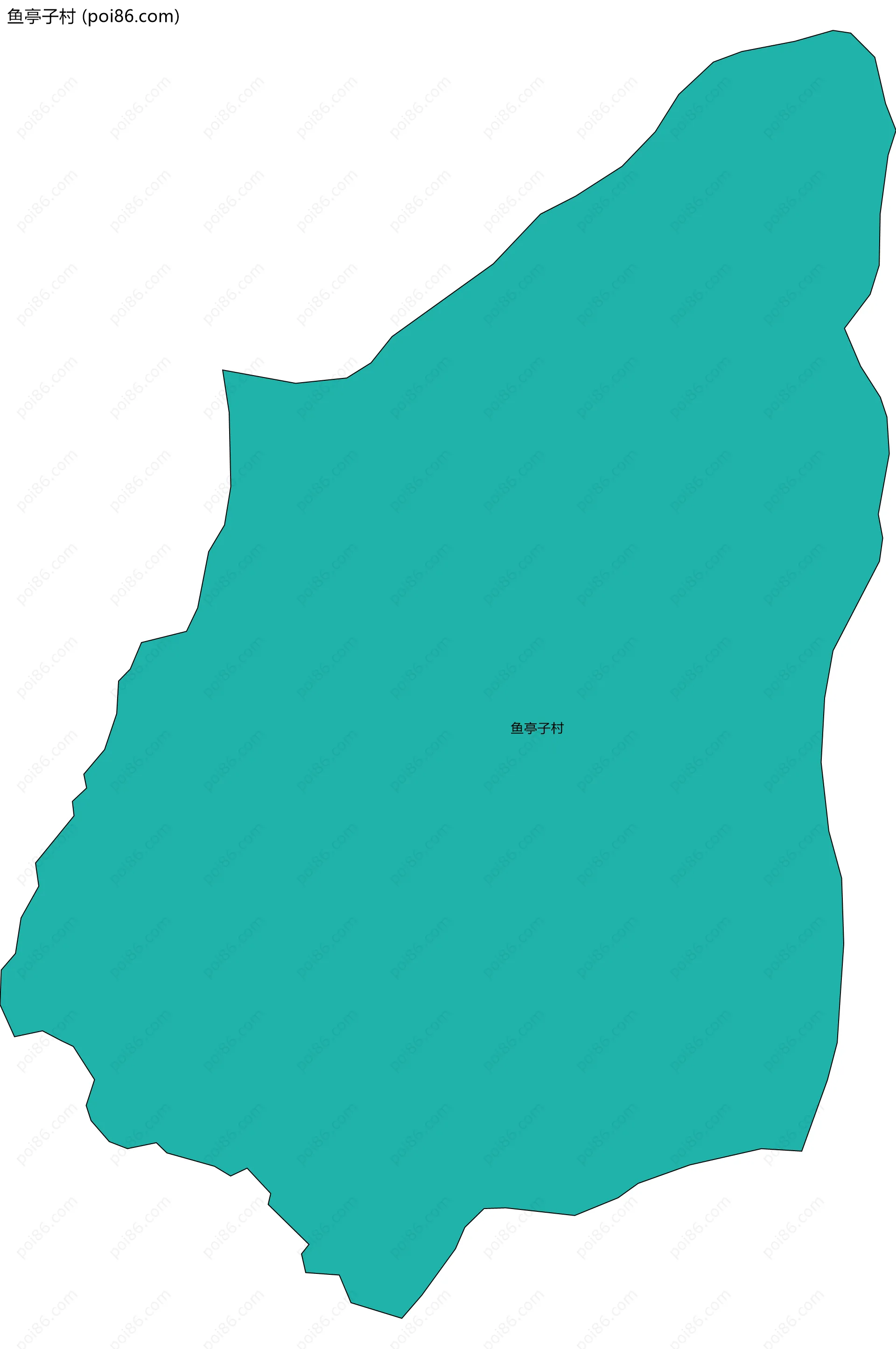 鱼亭子村边界地图