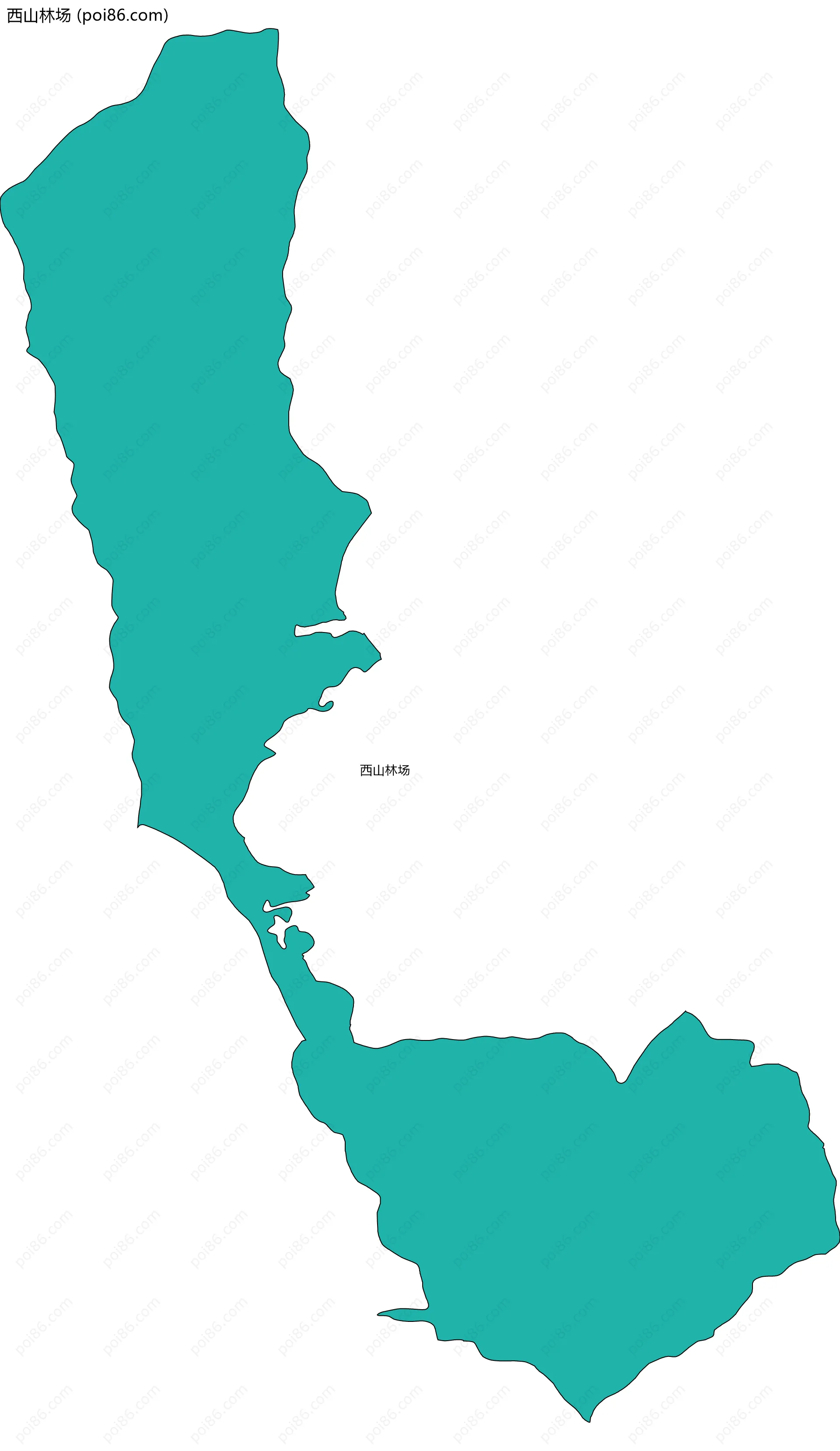 西山林场边界地图