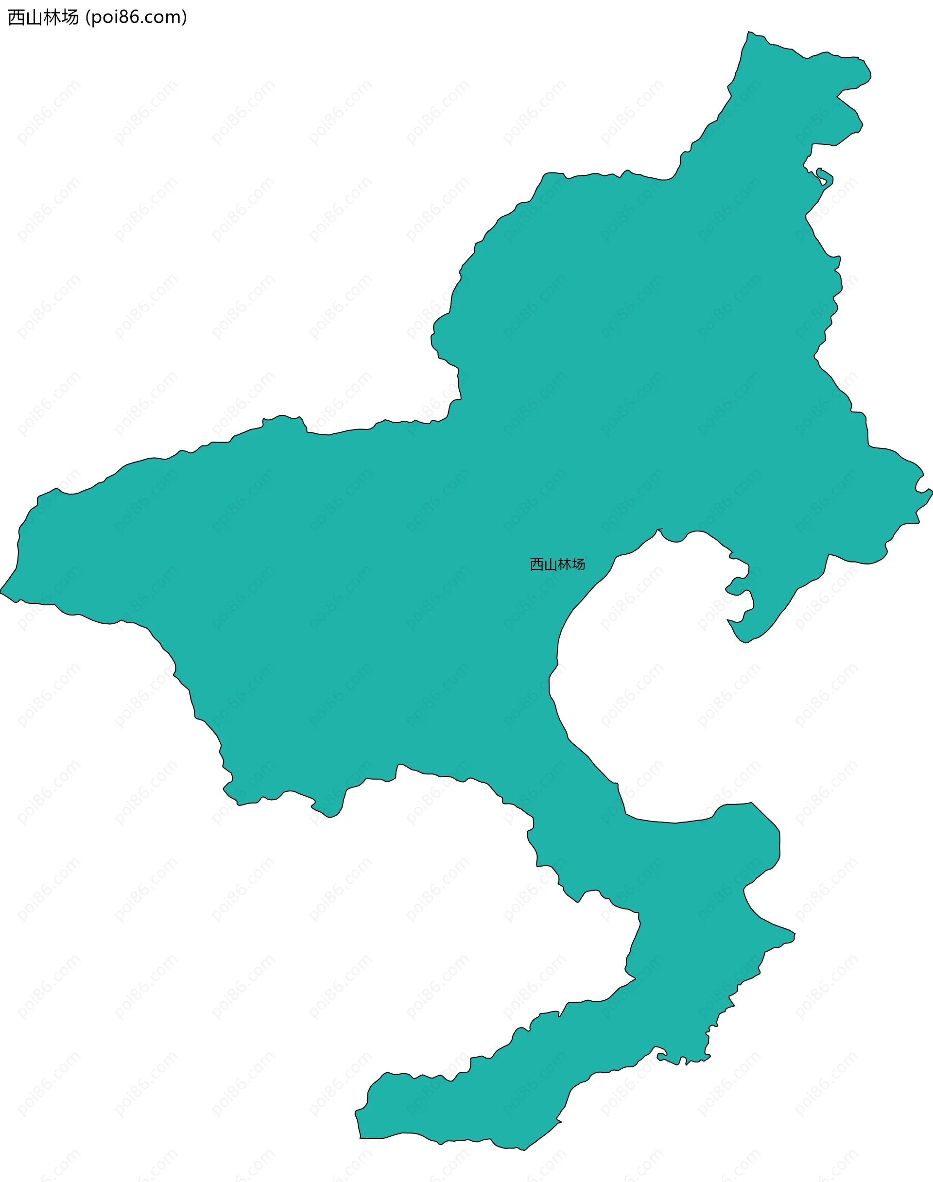 西山林场边界地图
