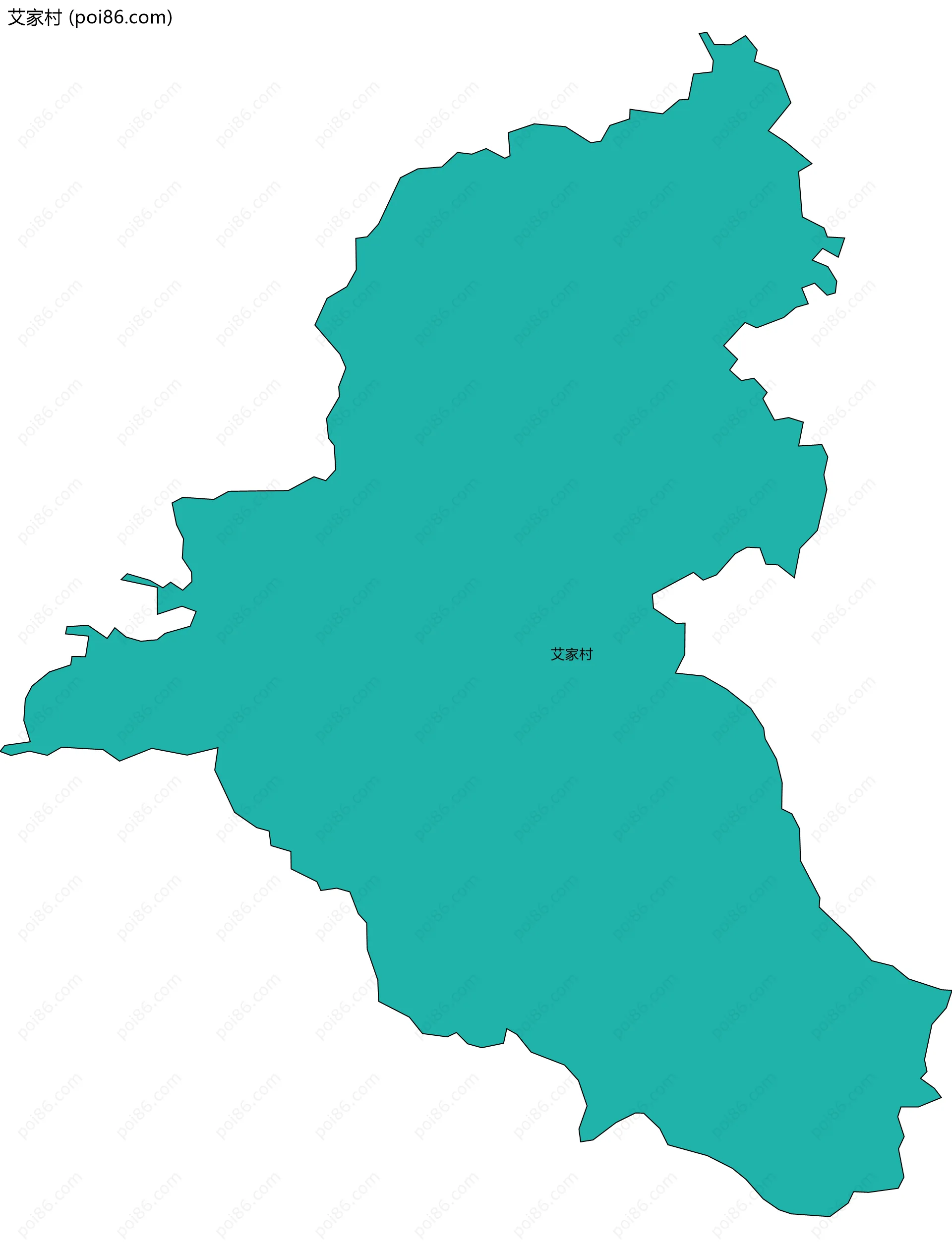 艾家村边界地图