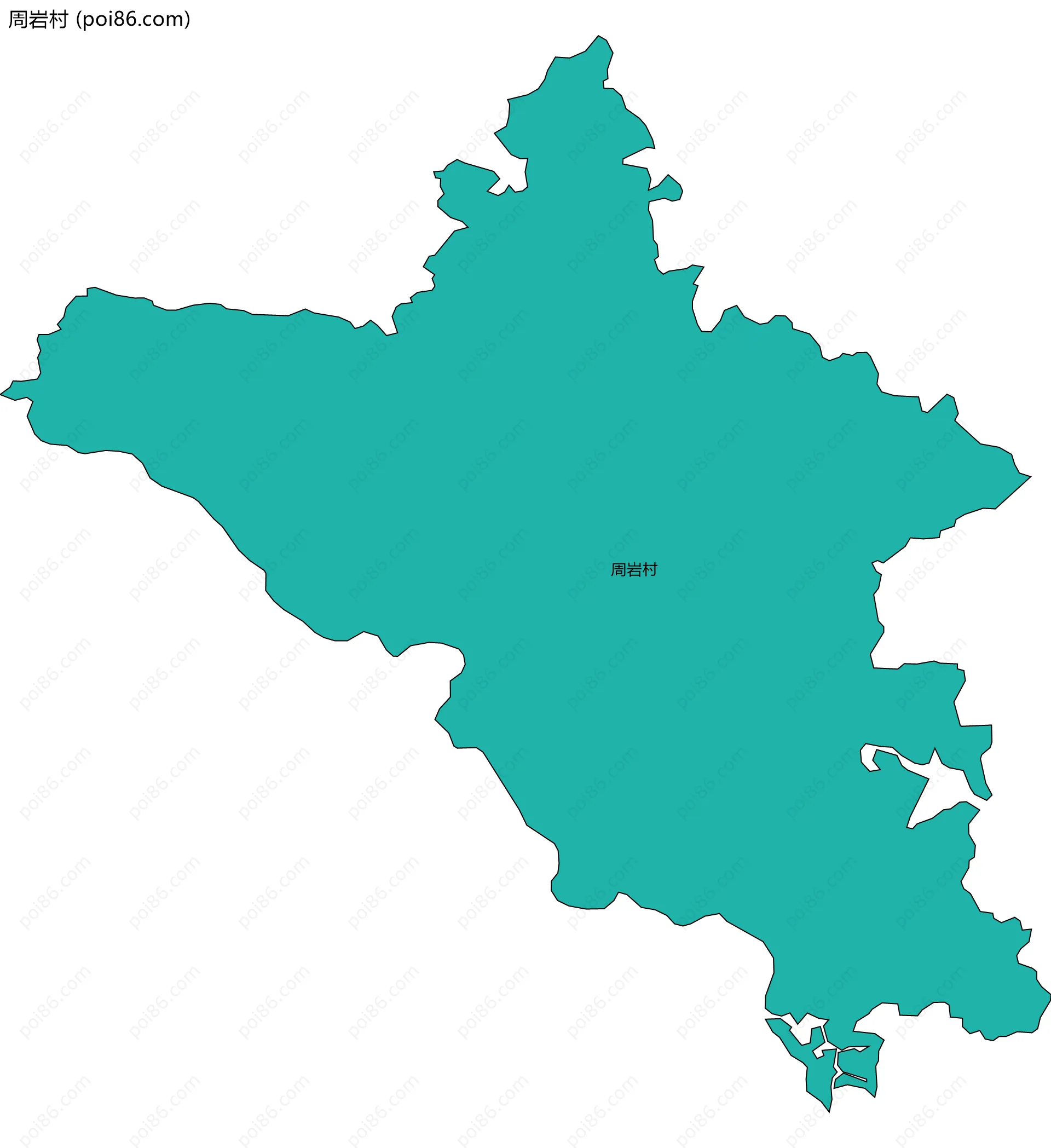 周岩村边界地图