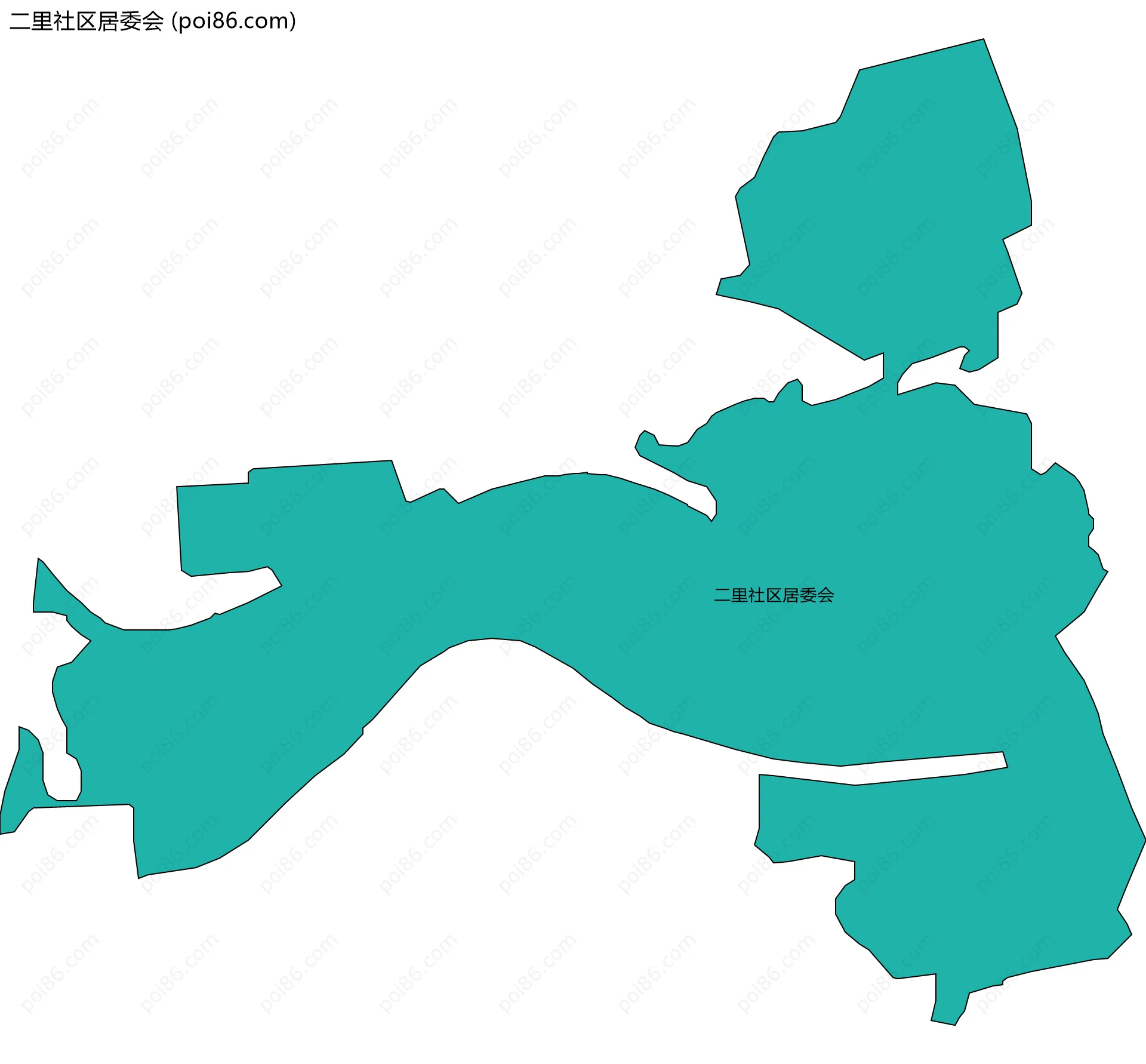 二里社区居委会边界地图