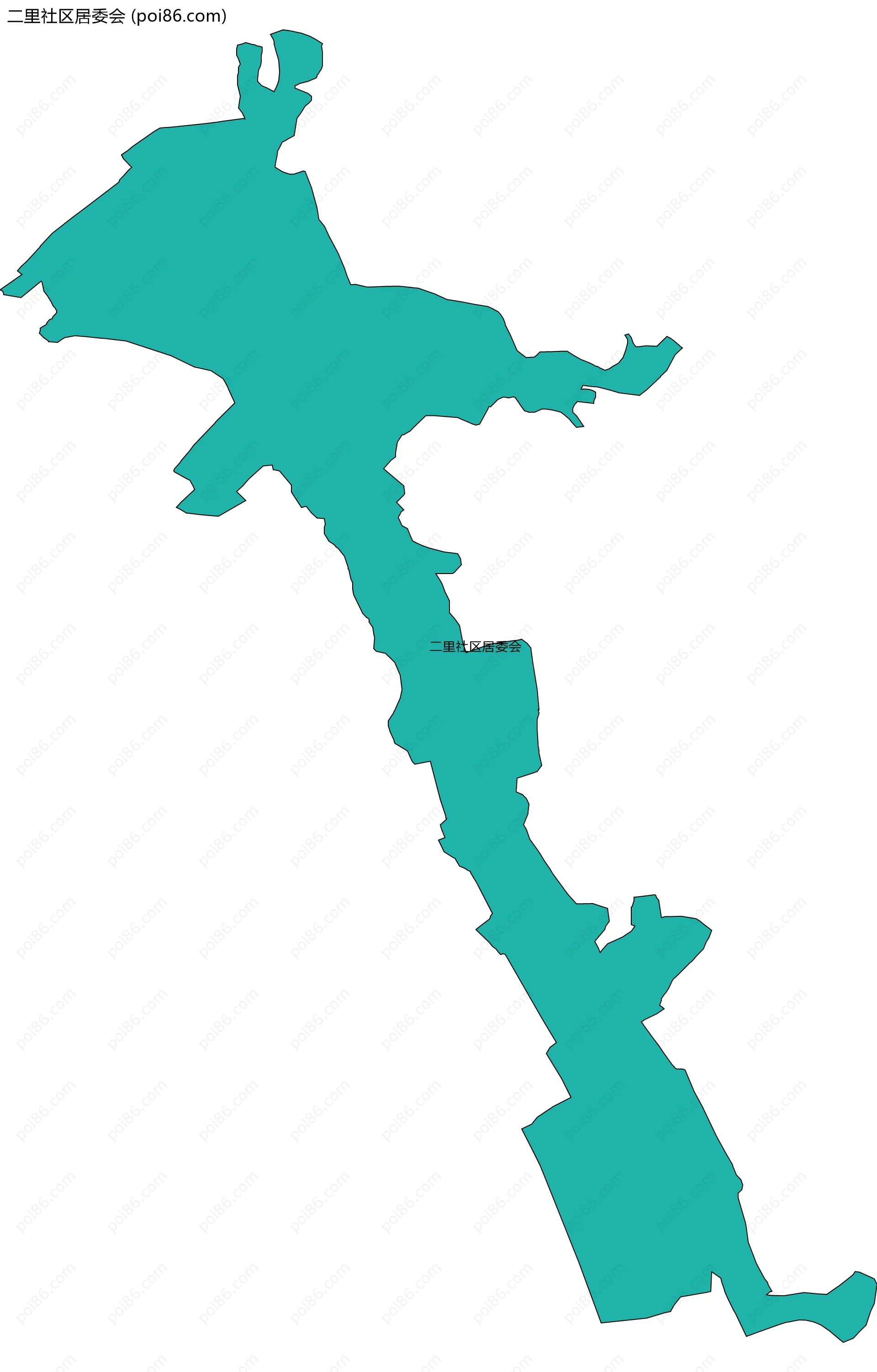 二里社区居委会边界地图