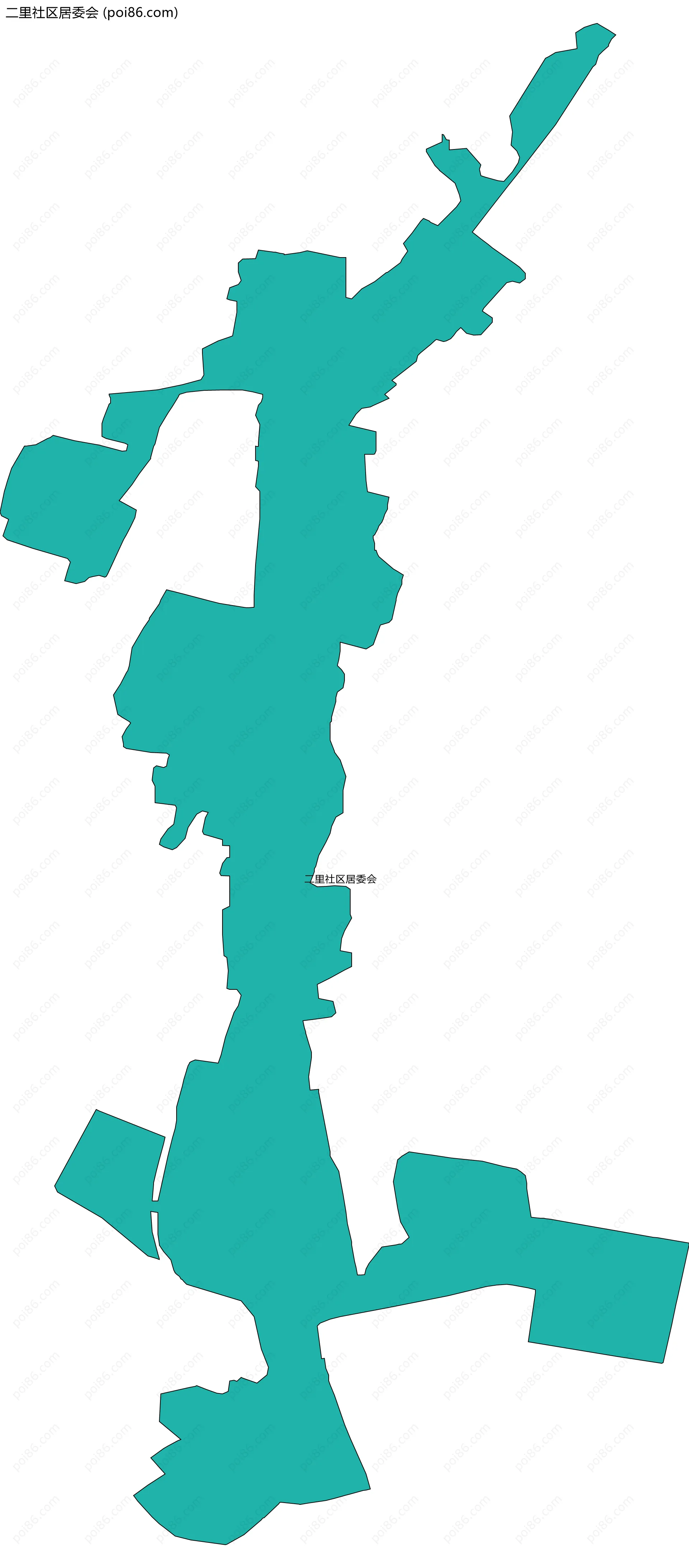 二里社区居委会边界地图