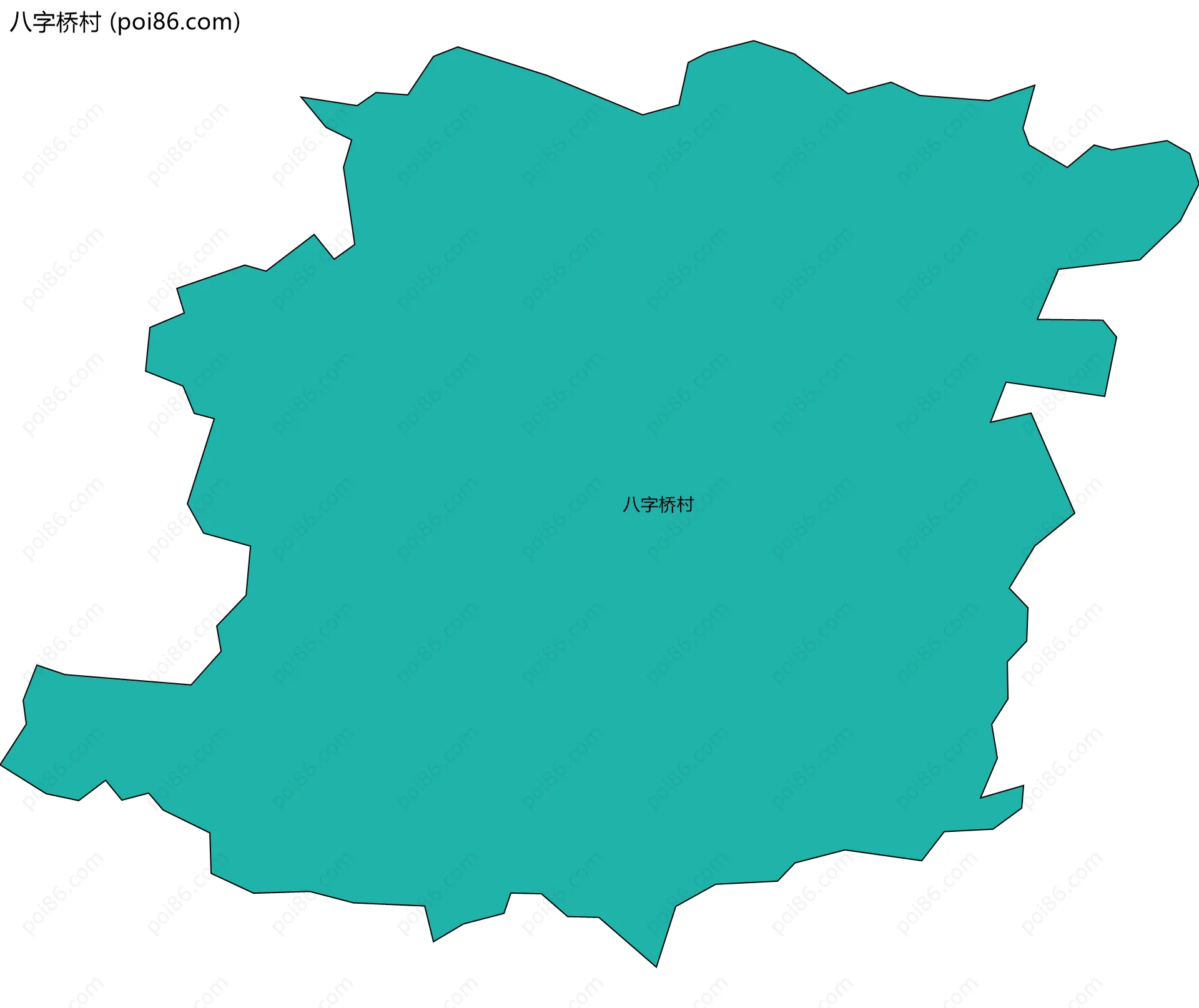 八字桥村边界地图