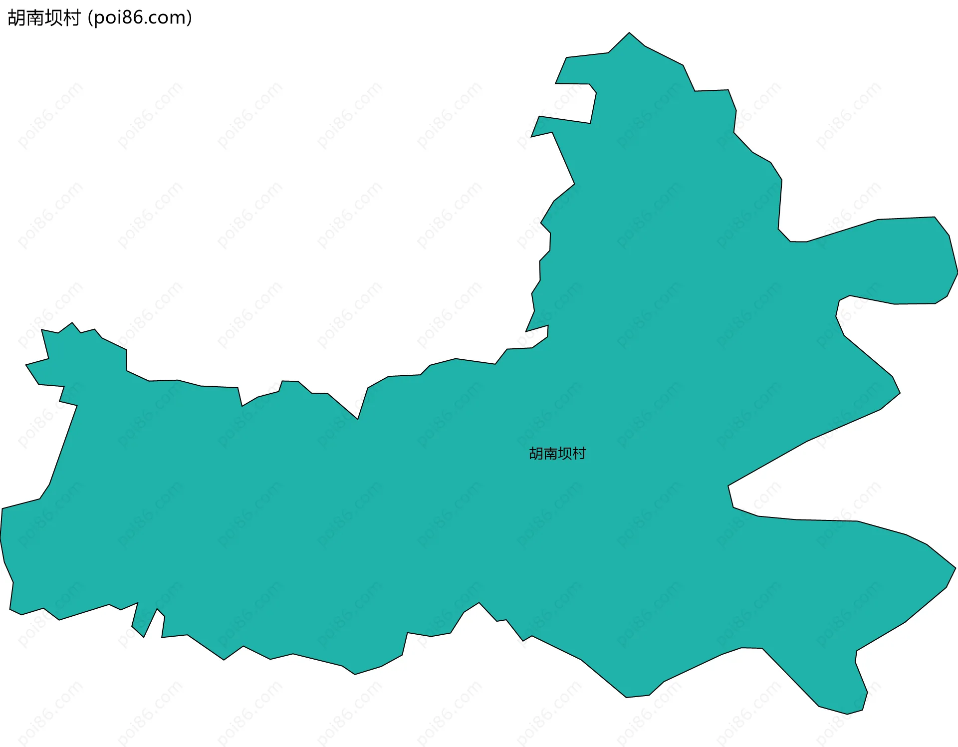 胡南坝村边界地图
