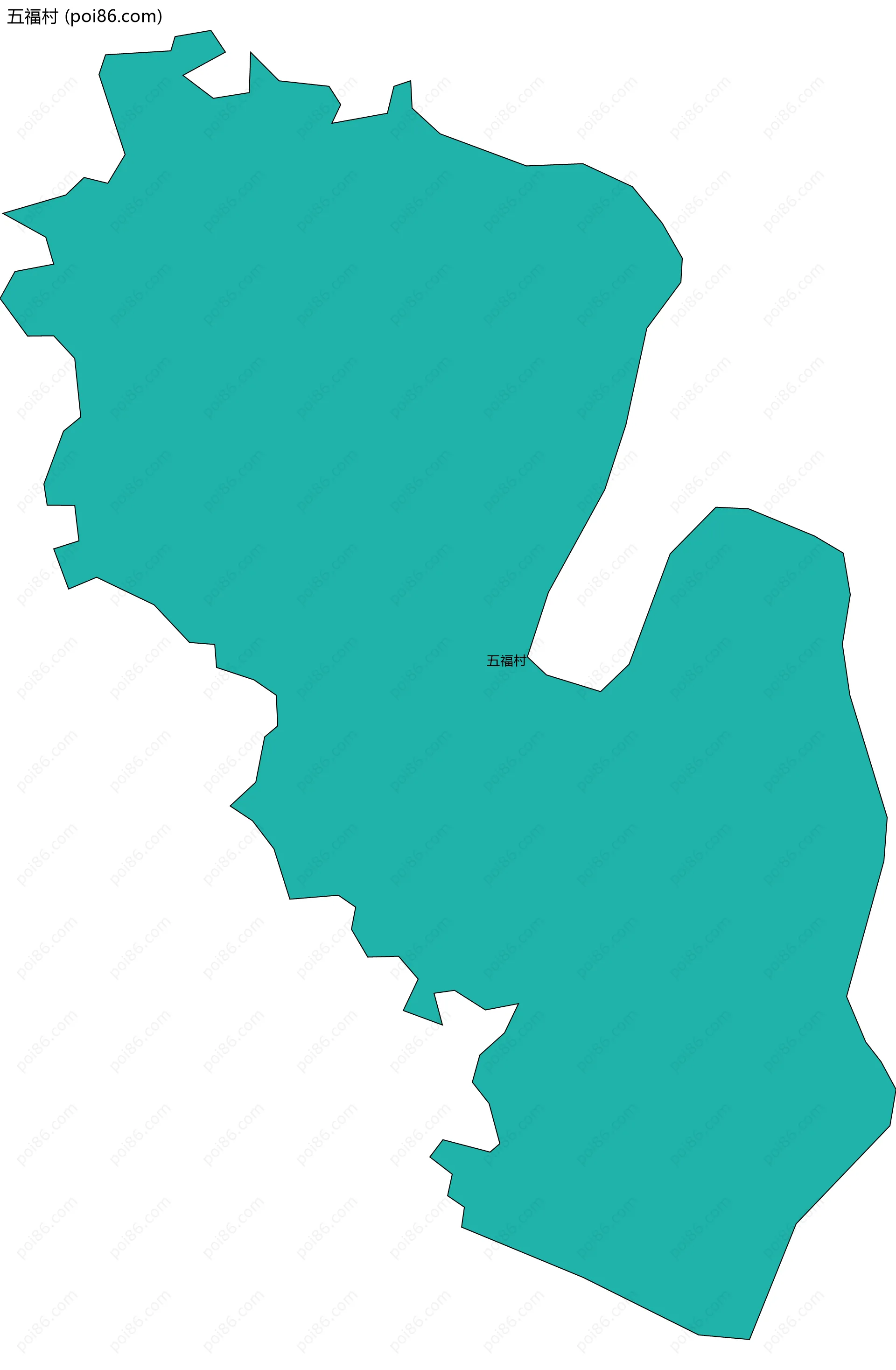 五福村边界地图