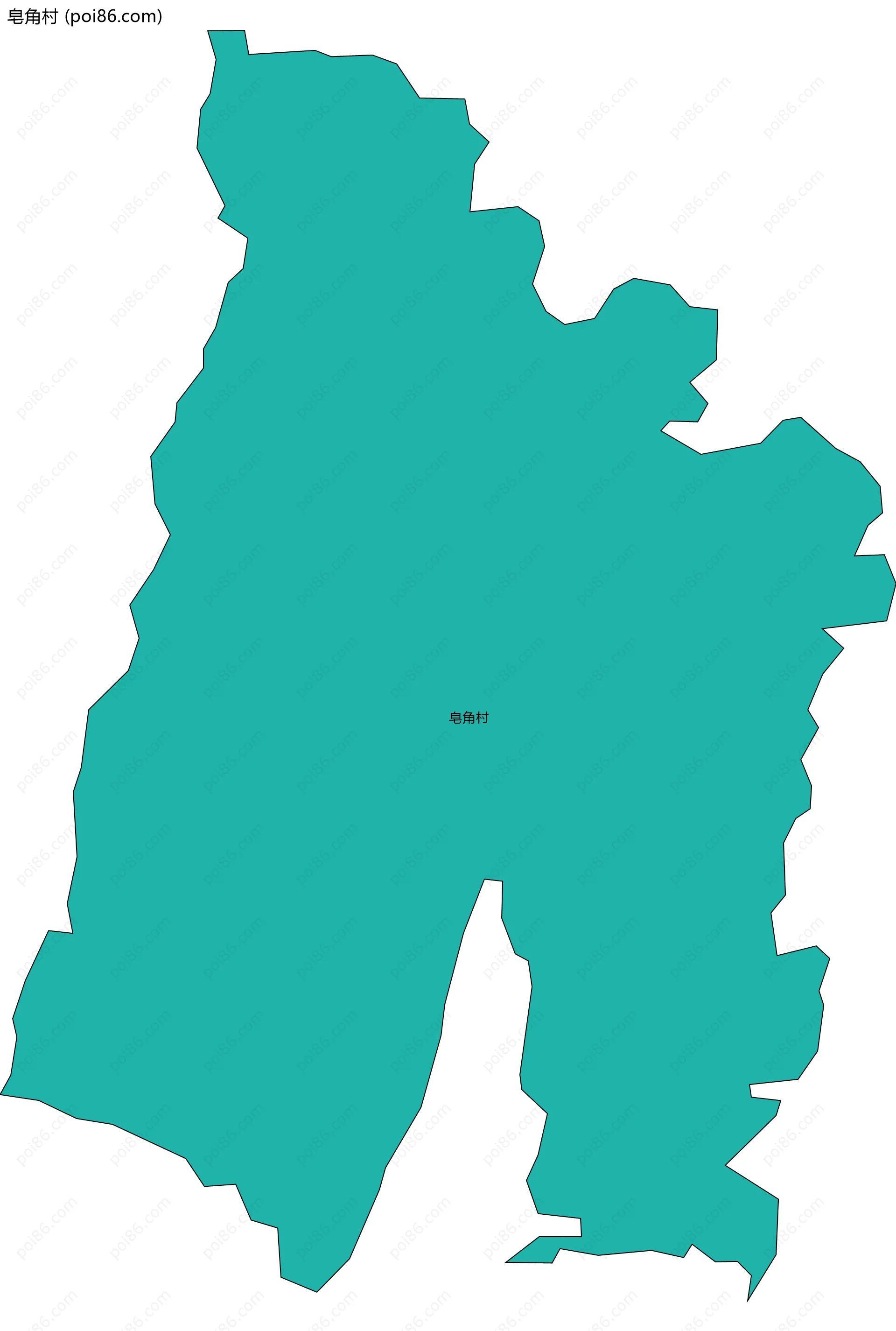 皂角村边界地图