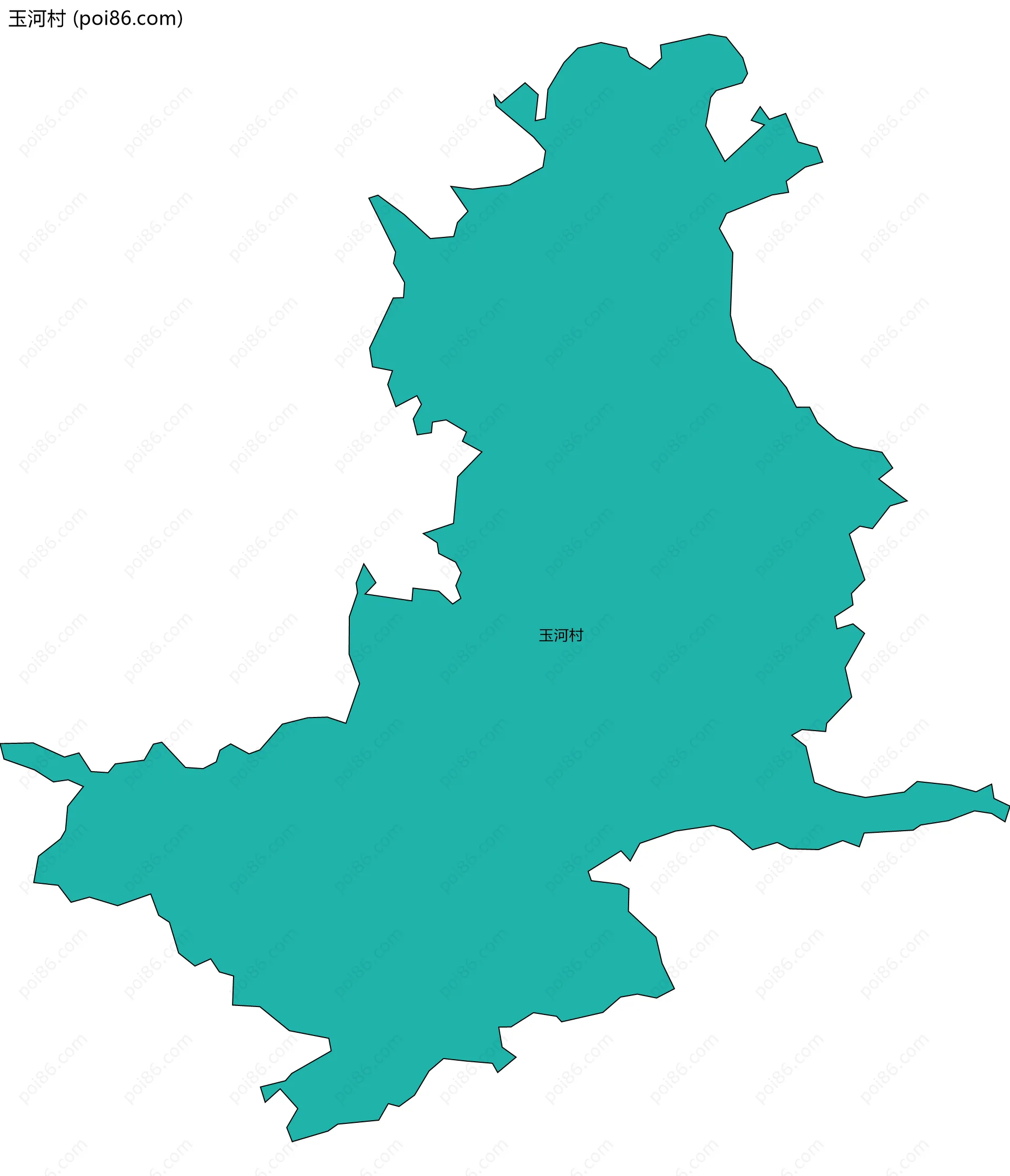 玉河村边界地图