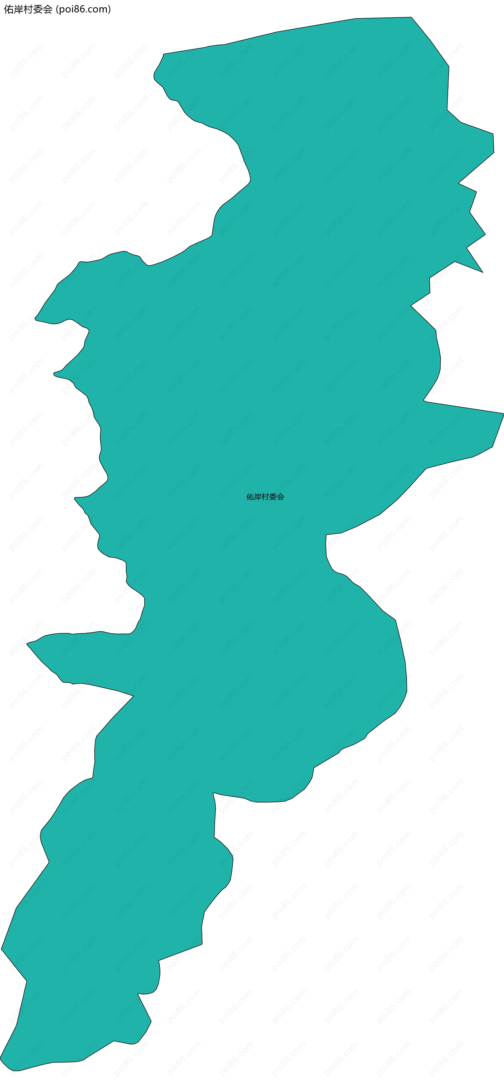 佑岸村委会边界地图