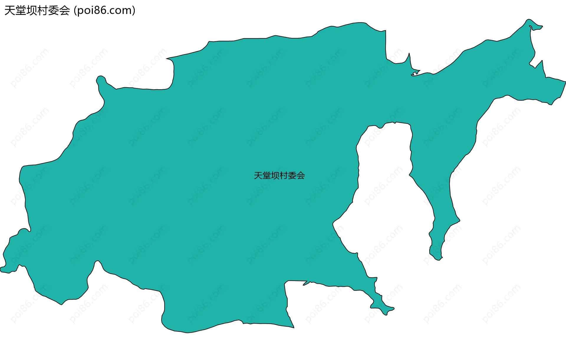 天堂坝村委会边界地图