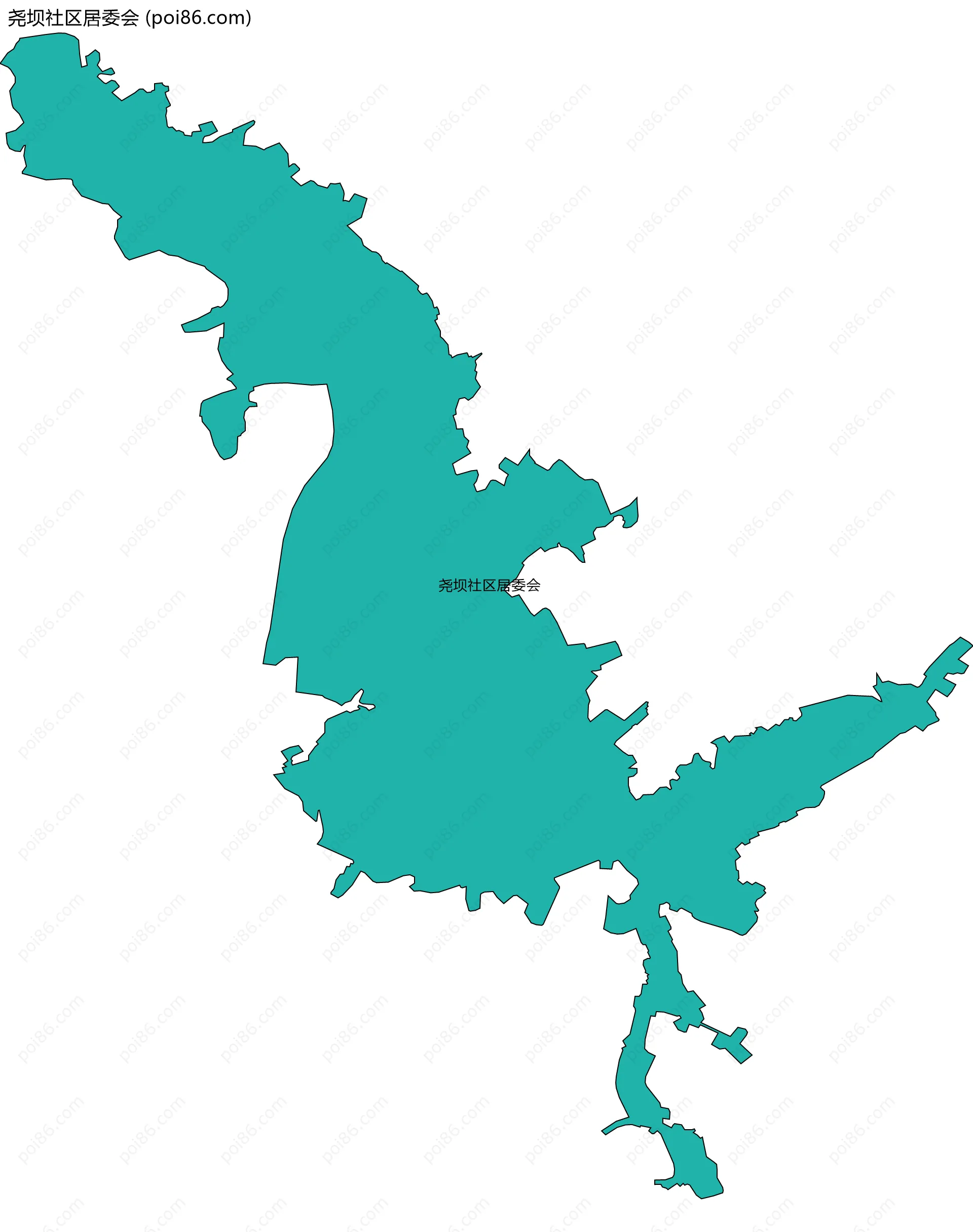 尧坝社区居委会边界地图