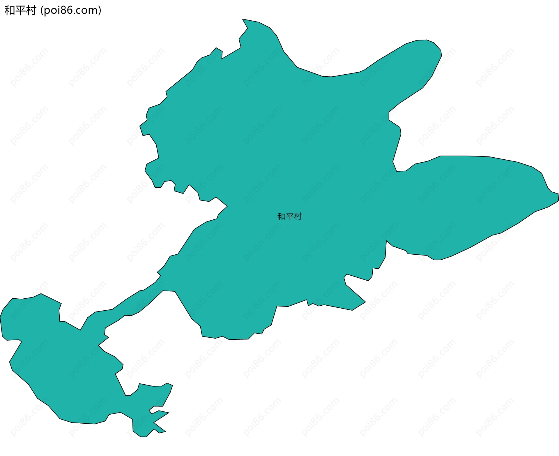 和平村边界地图