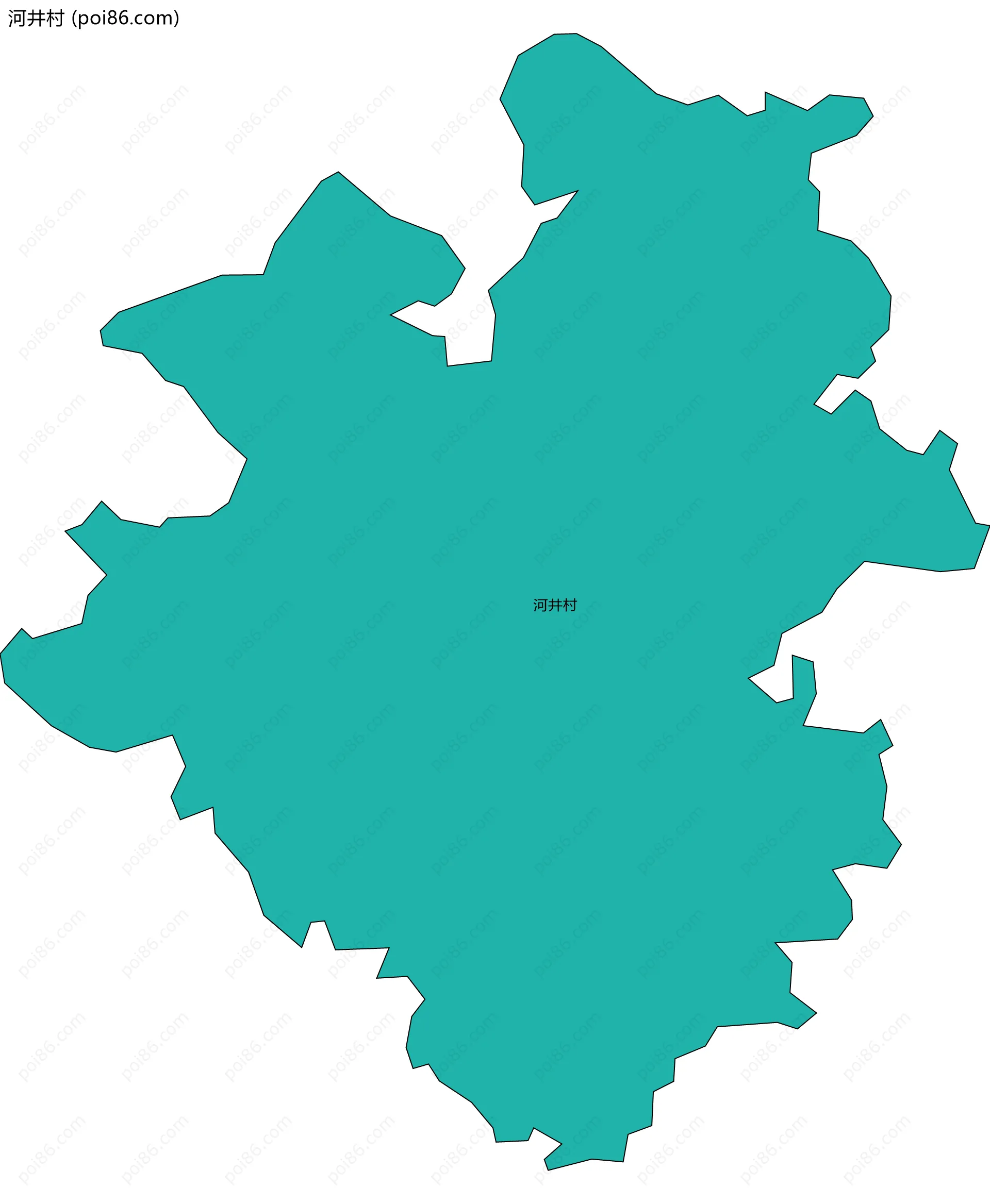 河井村边界地图