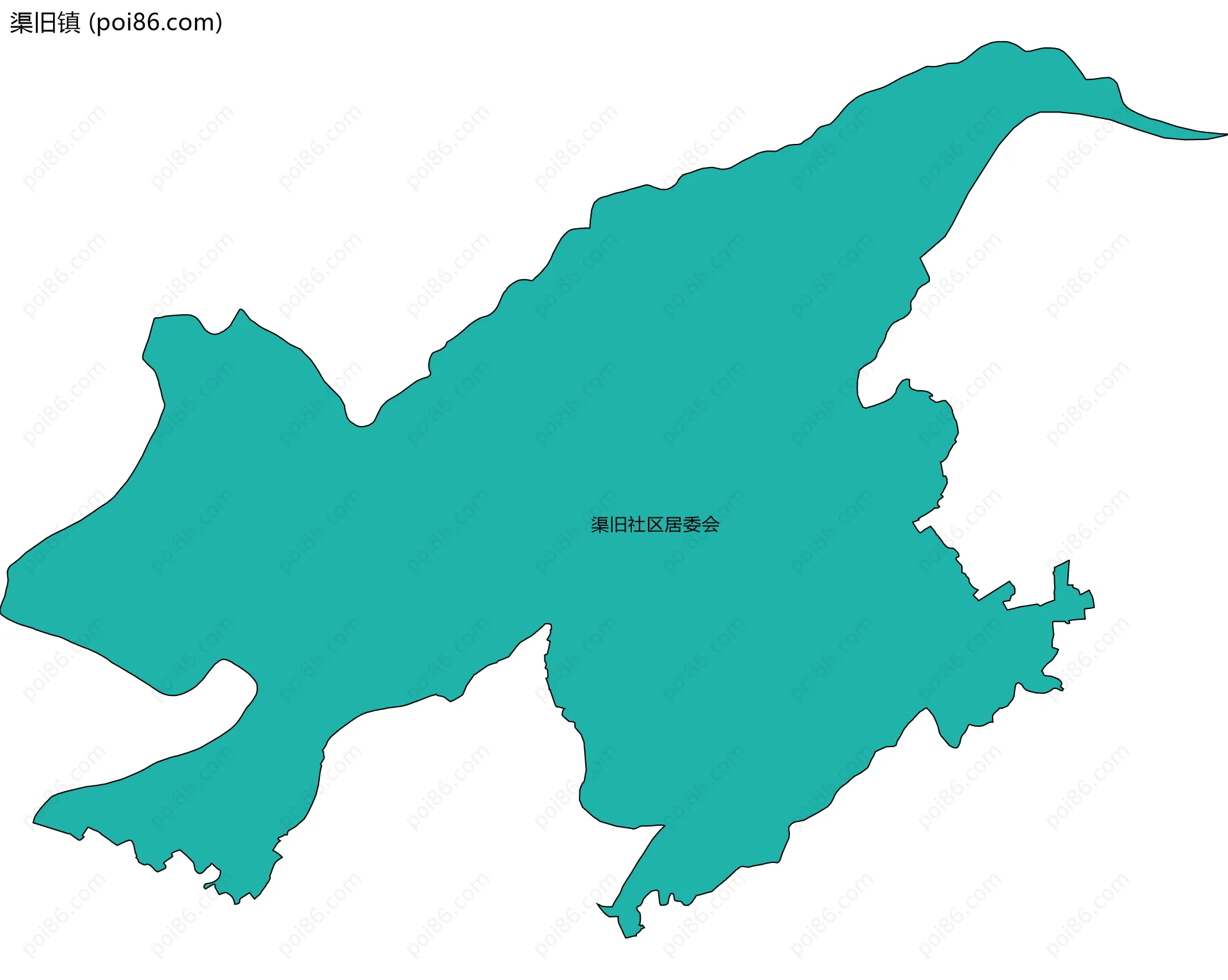 渠旧镇边界地图(五级行政区划)