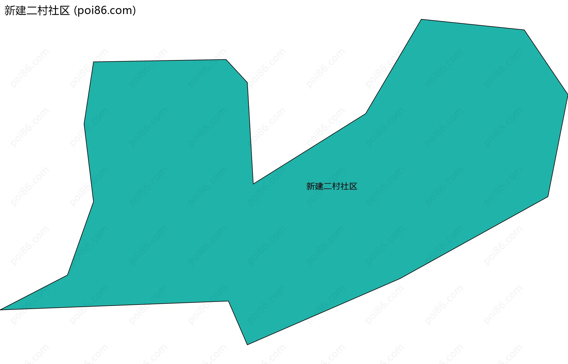 新建二村社区边界地图