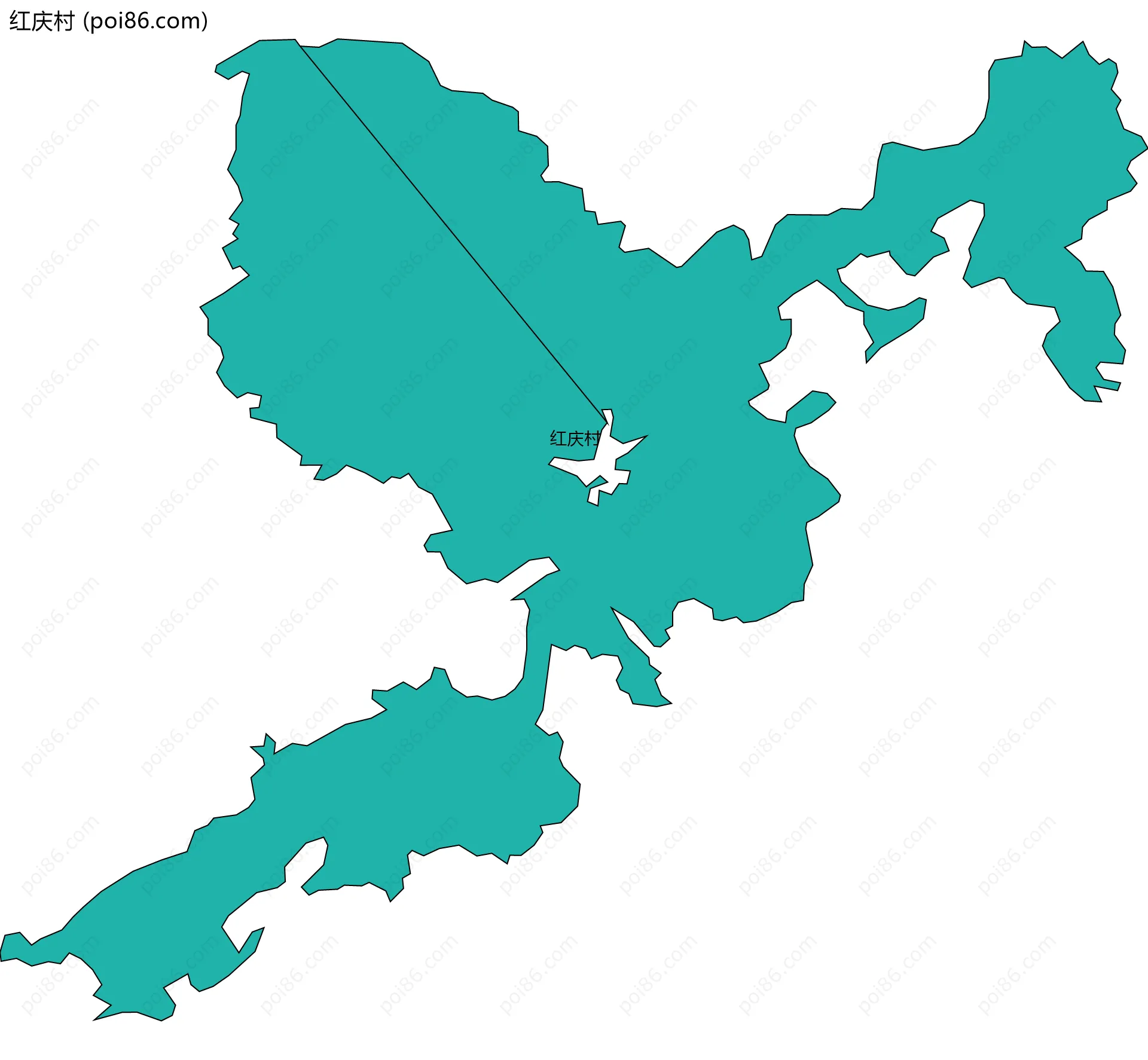 红庆村边界地图