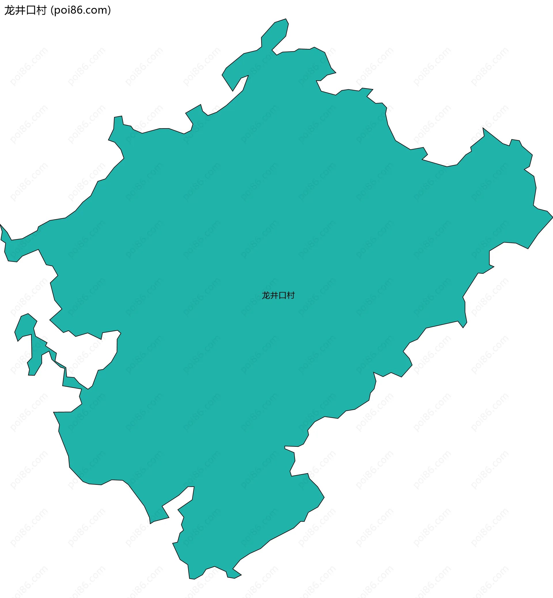 龙井口村边界地图