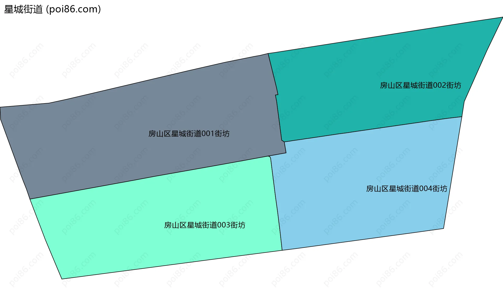 星城街道边界地图(五级行政区划)