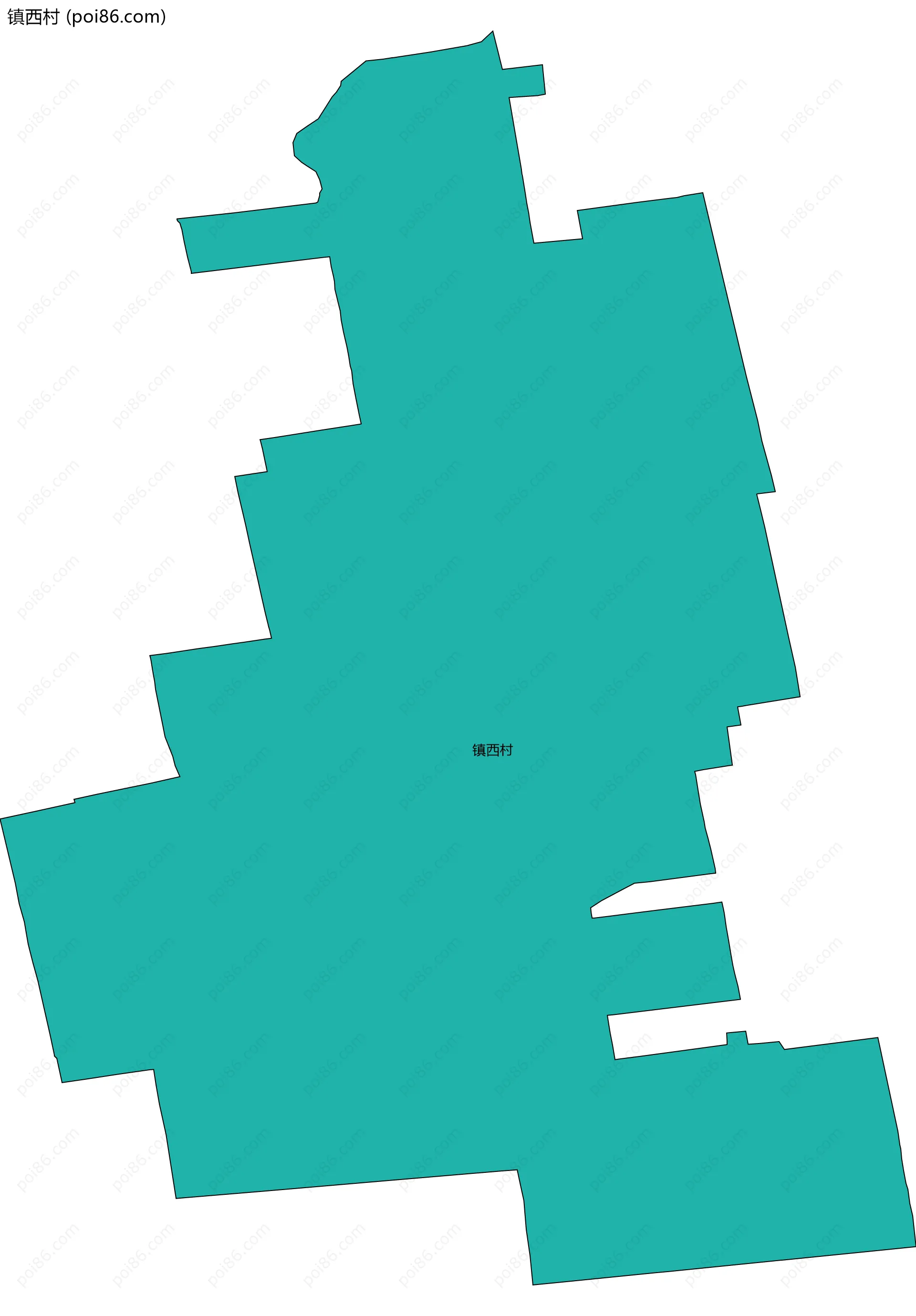 镇西村边界地图