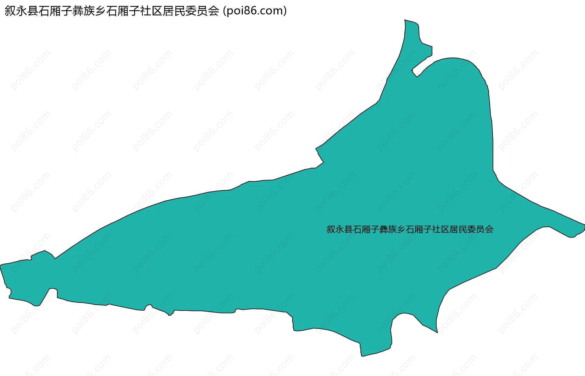 叙永县石厢子彝族乡石厢子社区居民委员会边界地图