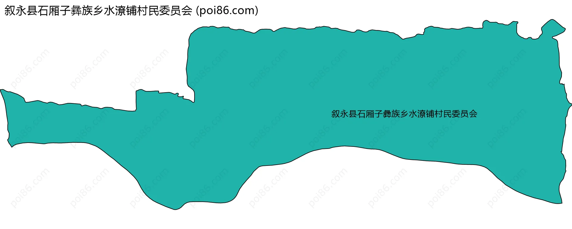 叙永县石厢子彝族乡水潦铺村民委员会边界地图