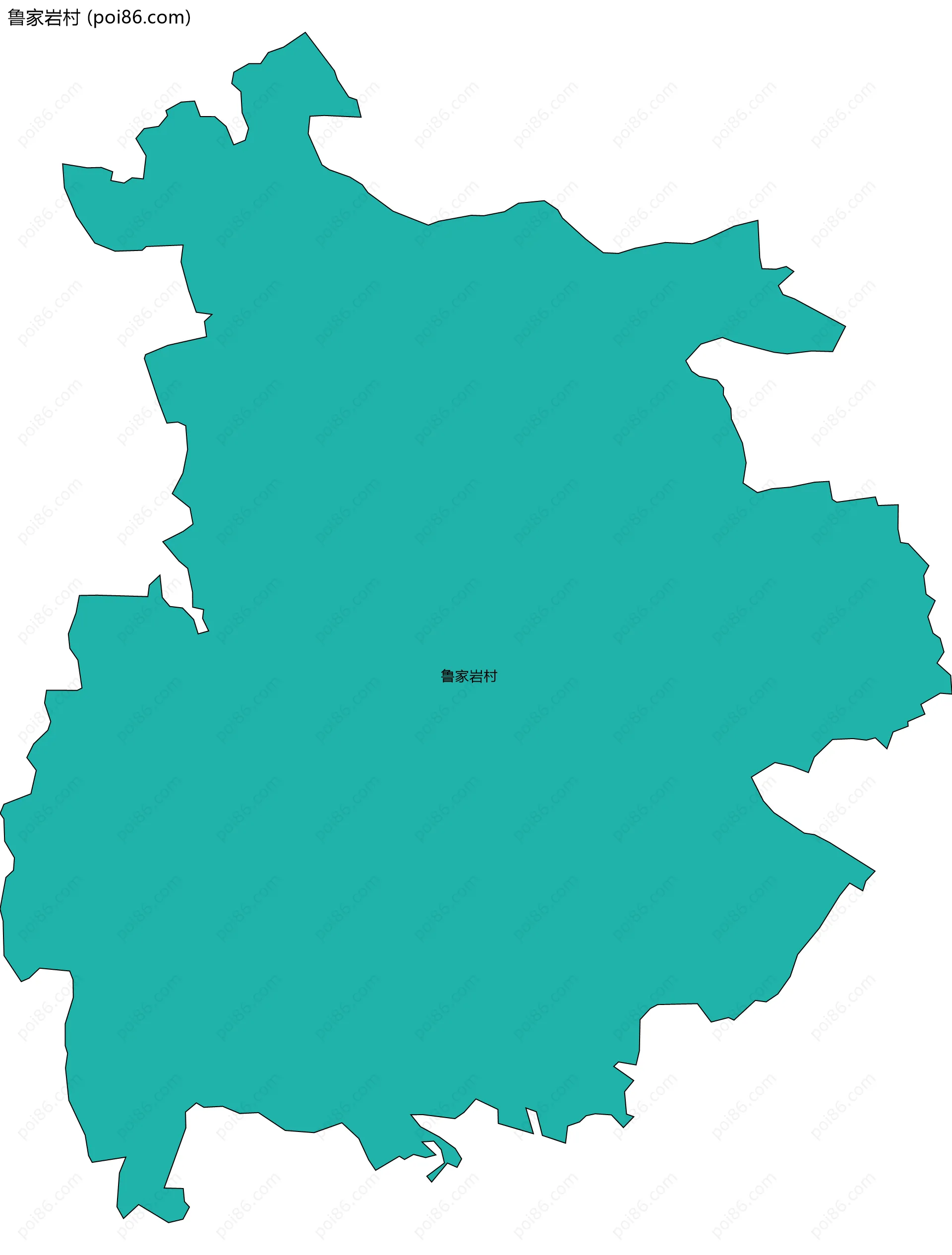 鲁家岩村边界地图