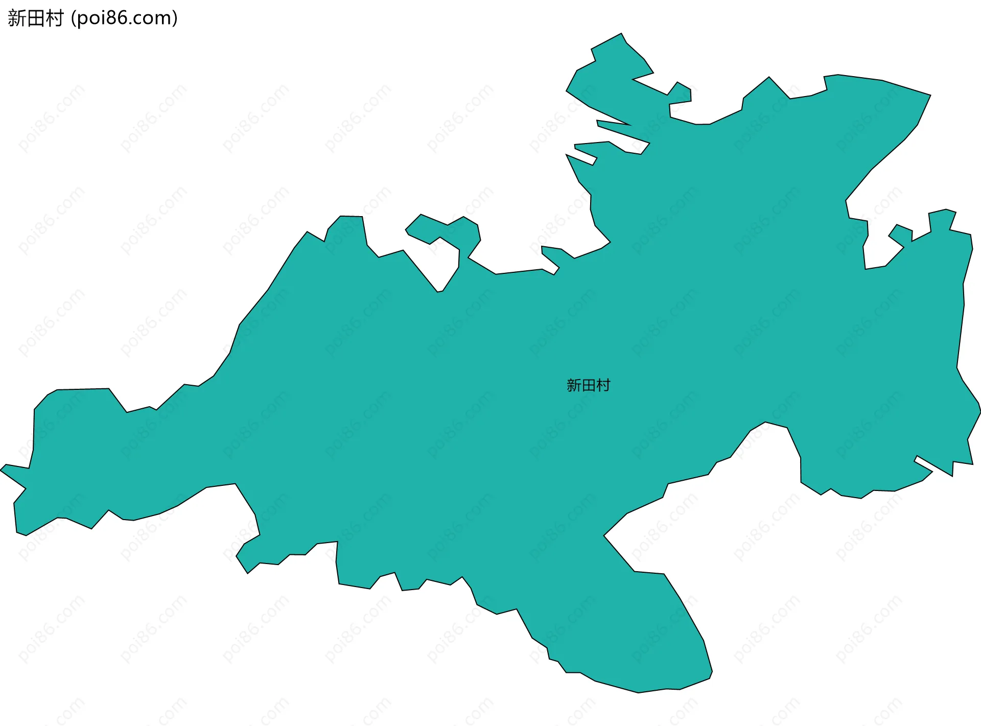 新田村边界地图