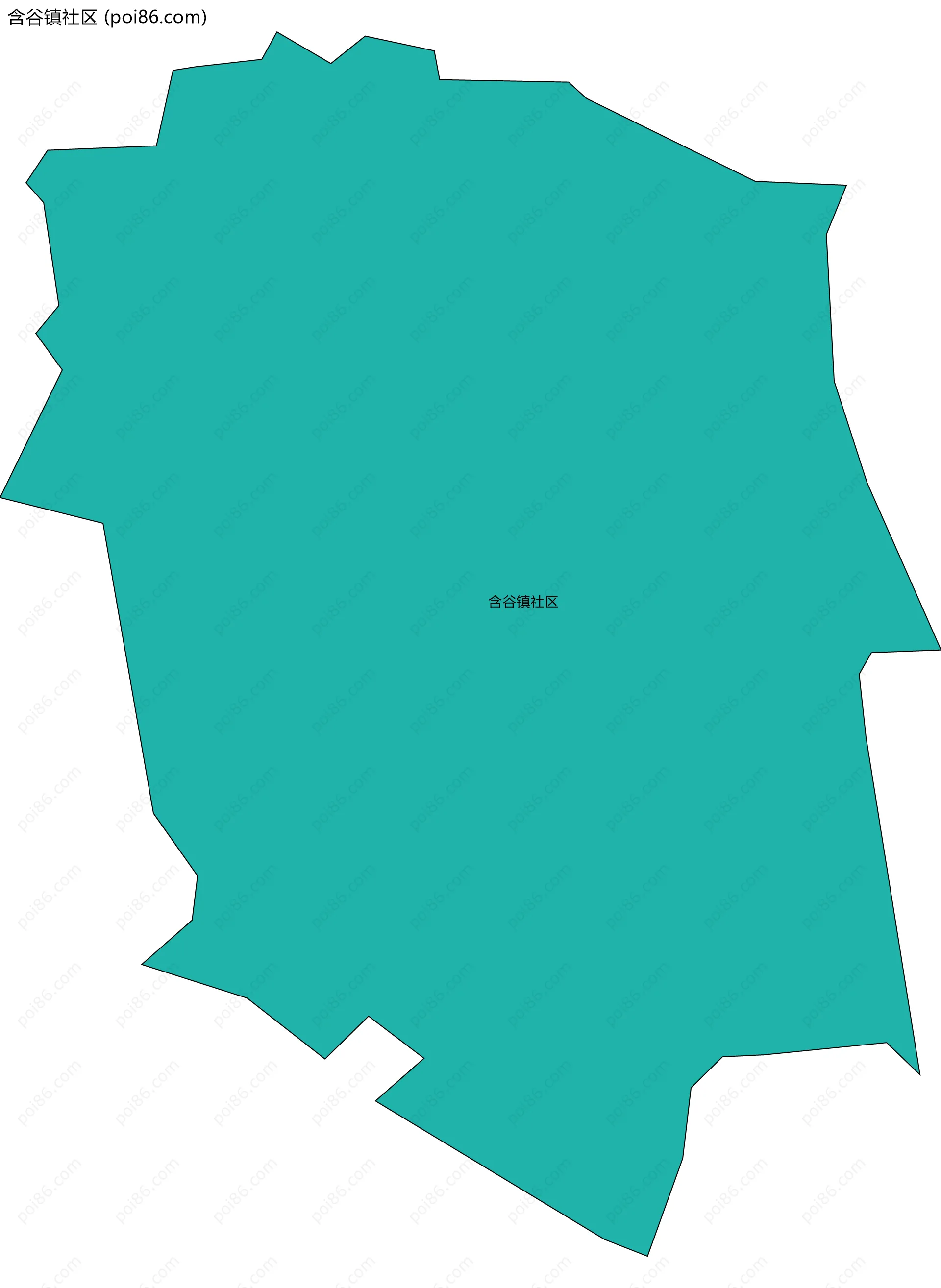 含谷镇社区边界地图
